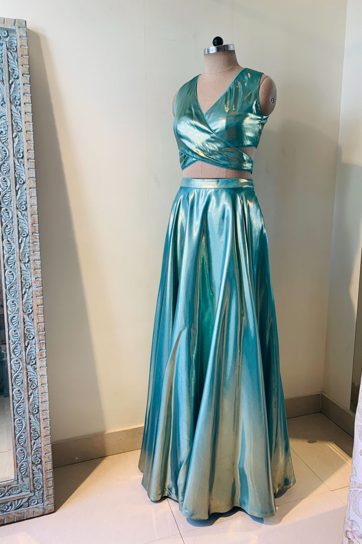 Ocean Wrap Lehenga