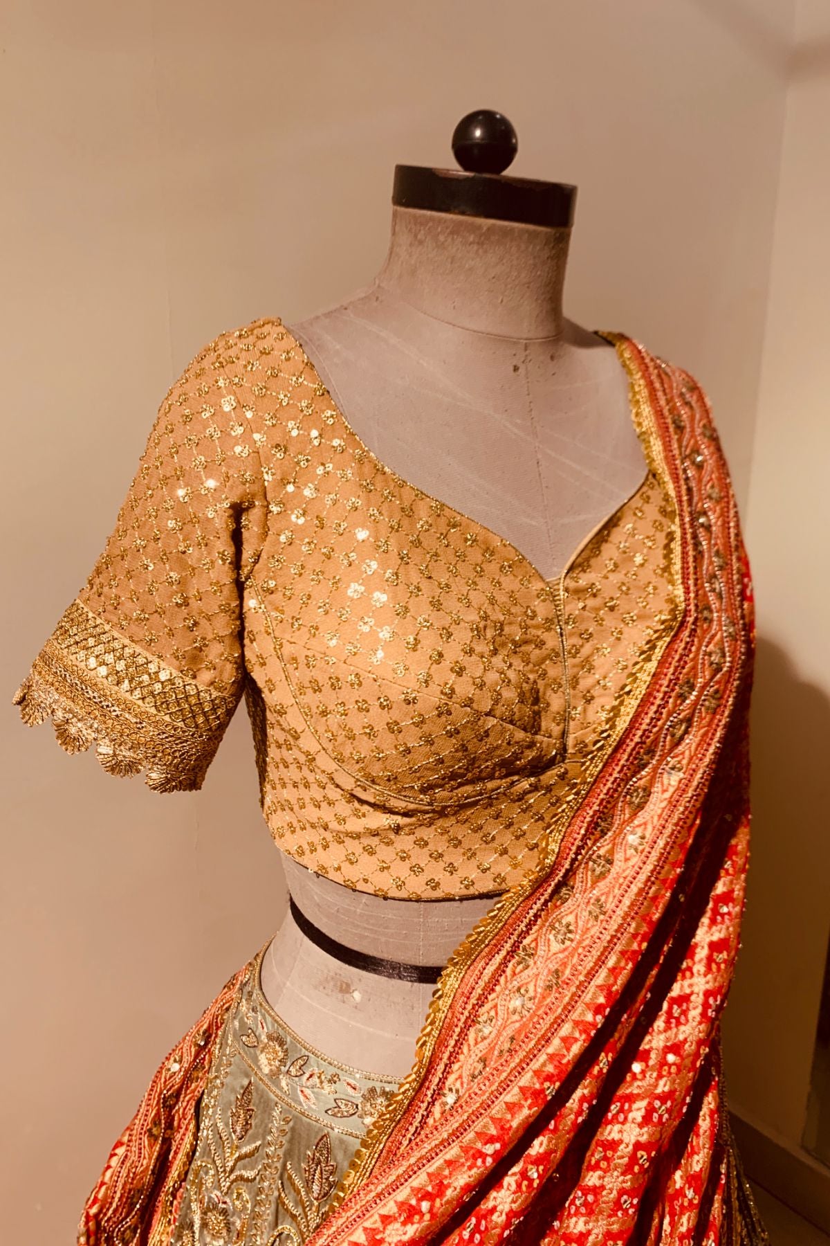 Olive Peacock Lehenga