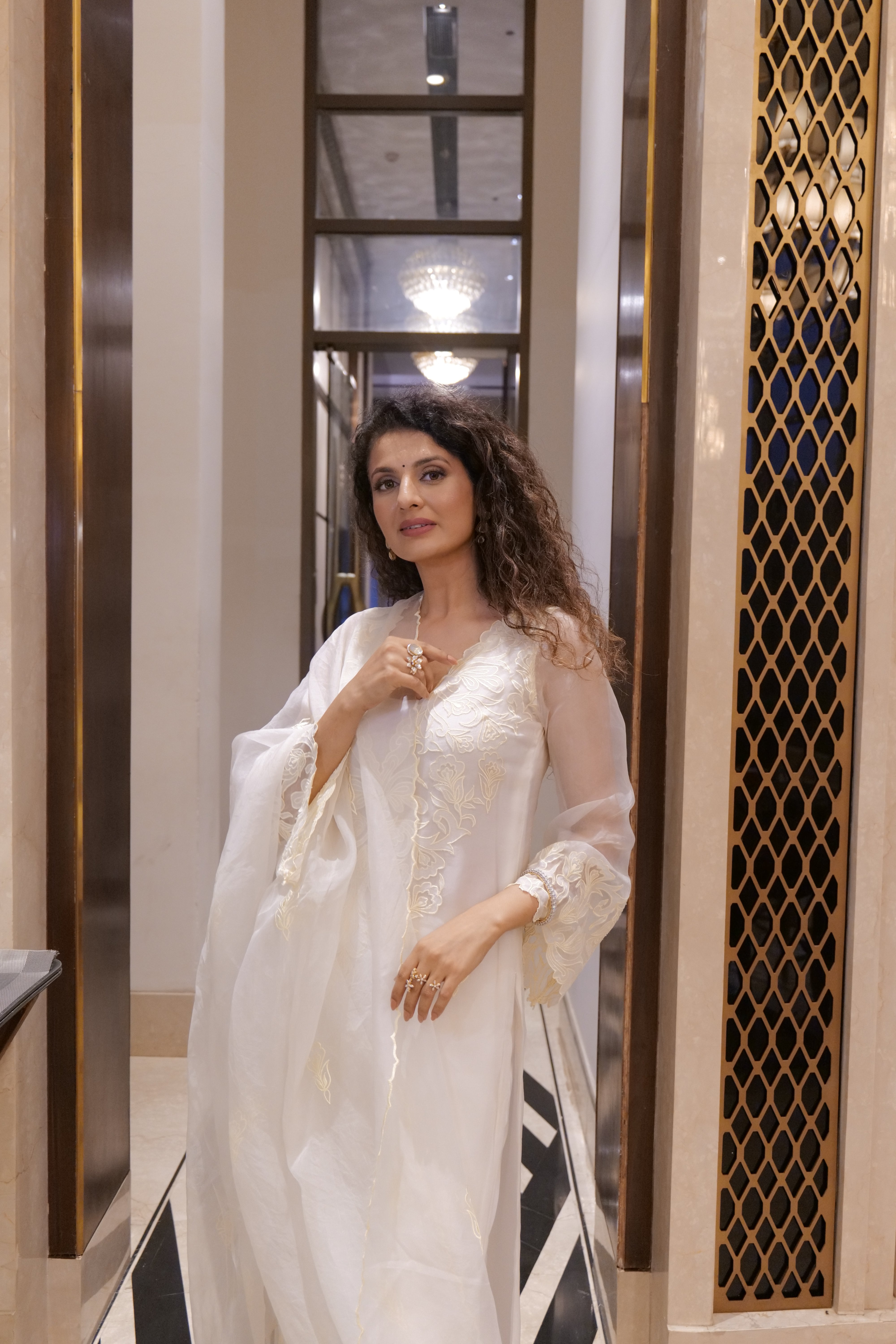 Ivory Organza Suit