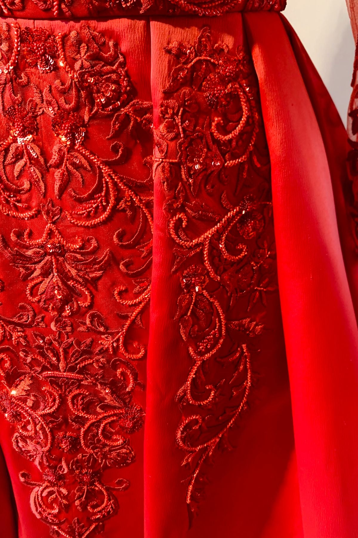 Red Hand Embroidered Gown