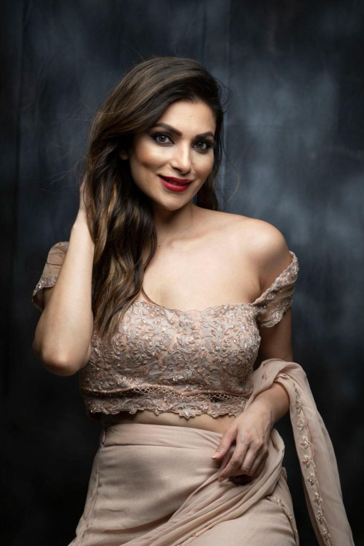 Nude Draped Saree