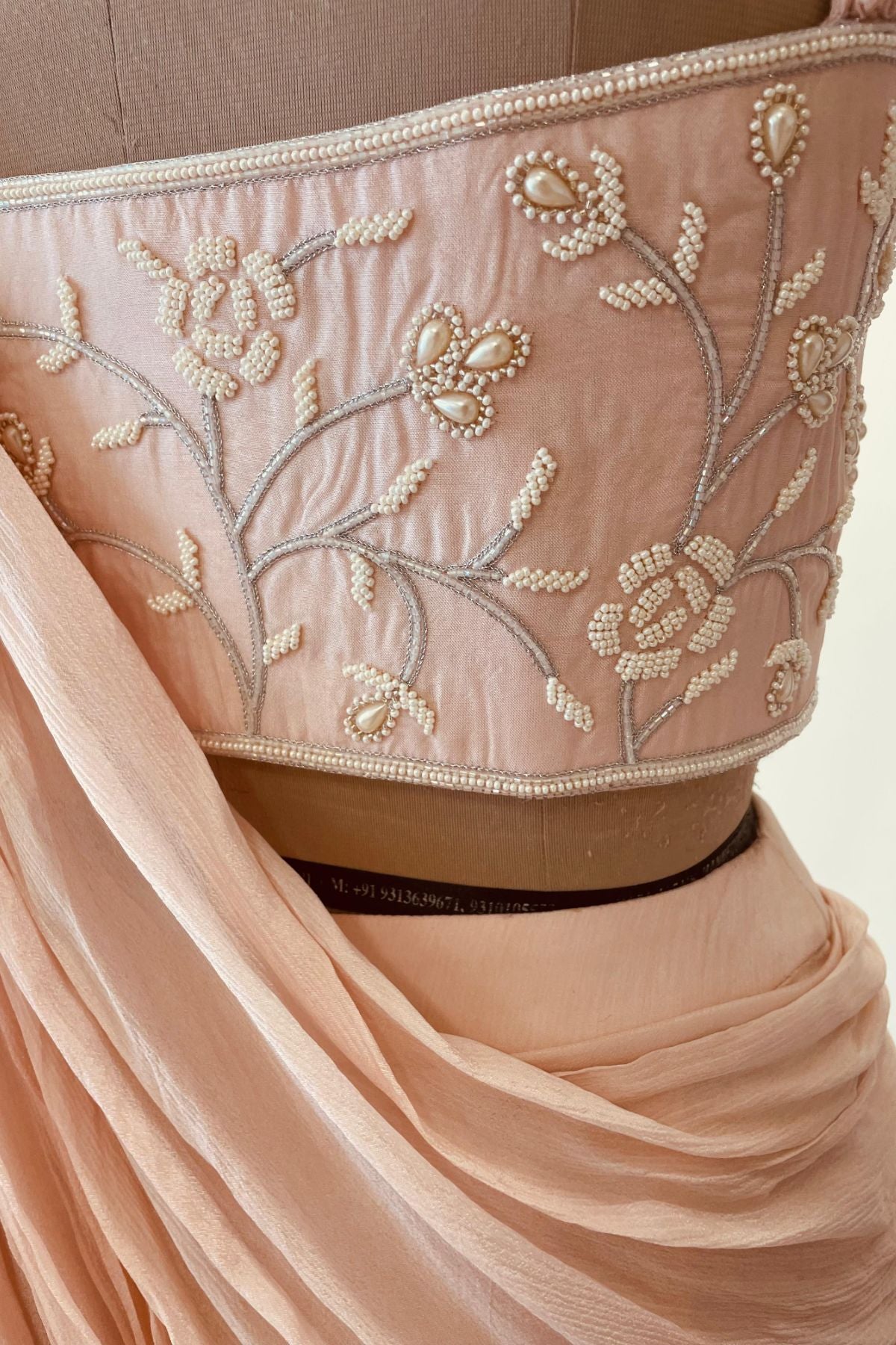 Blush Pink Draped Saree