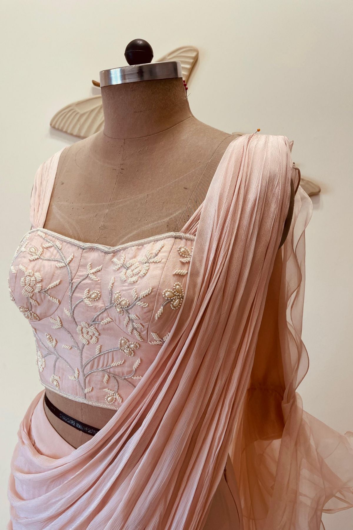Blush Pink Draped Saree