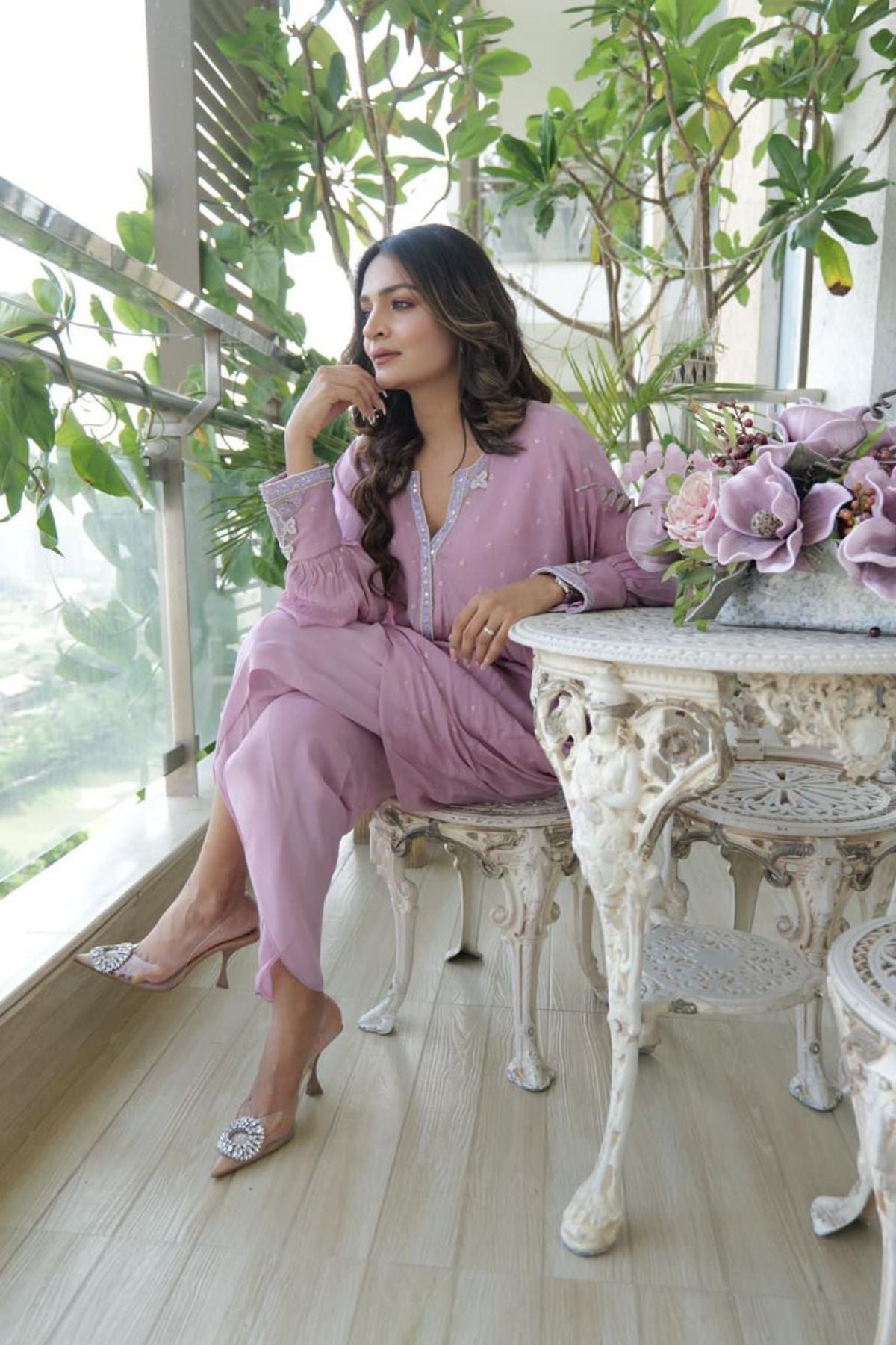Lavender Cape Suit