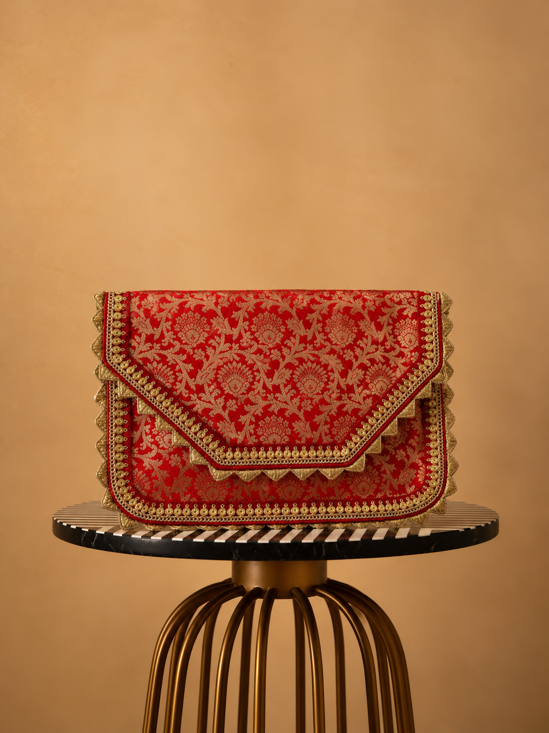 Red brocade bag