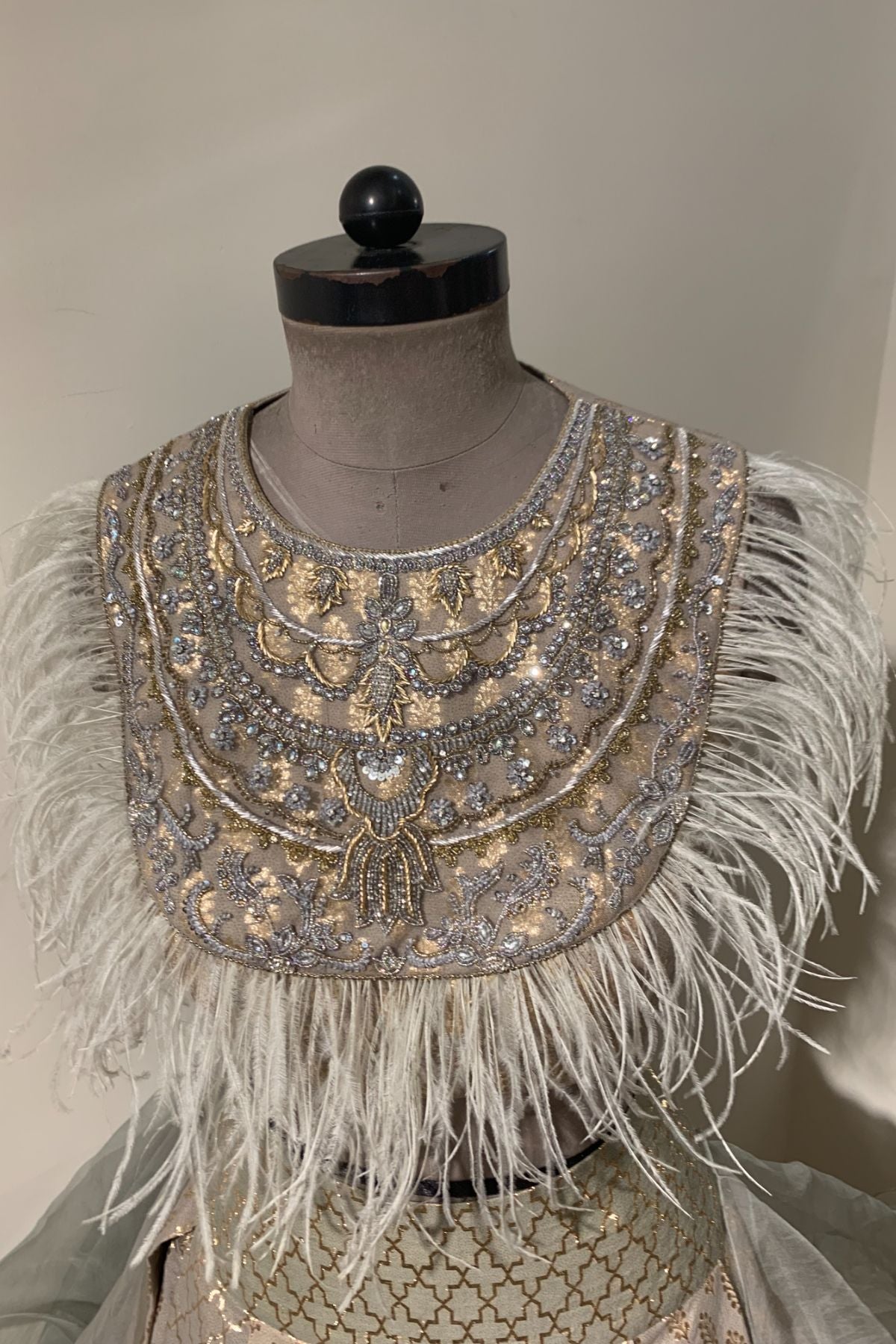 Olive Chanderi Booti Pleated Lehenga