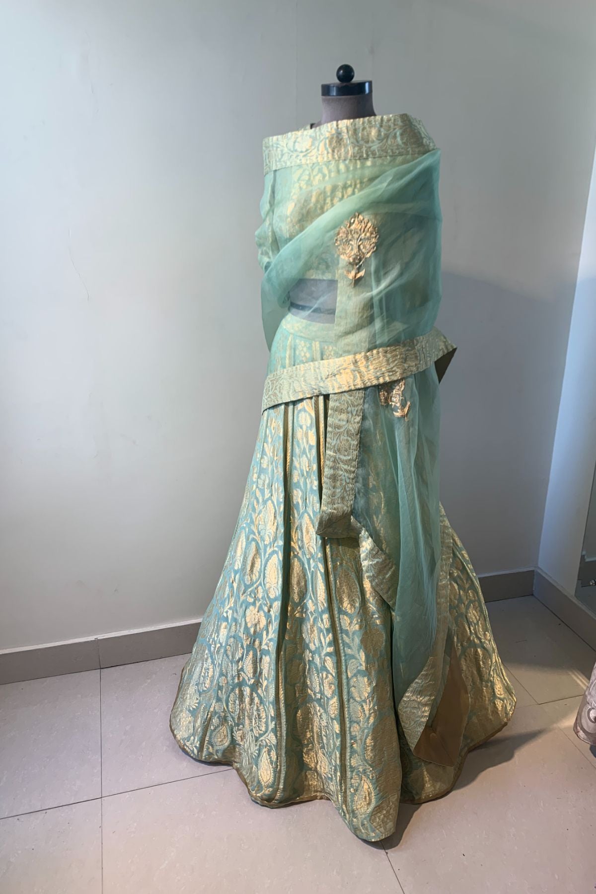 Aqua Benarasi Lehenga