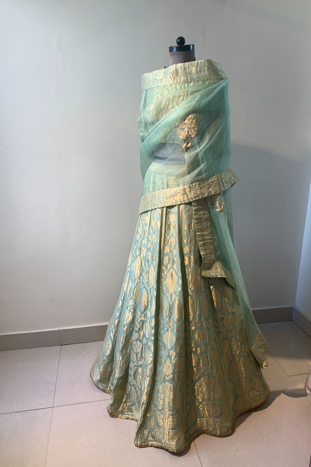 Aqua Benarasi Lehenga