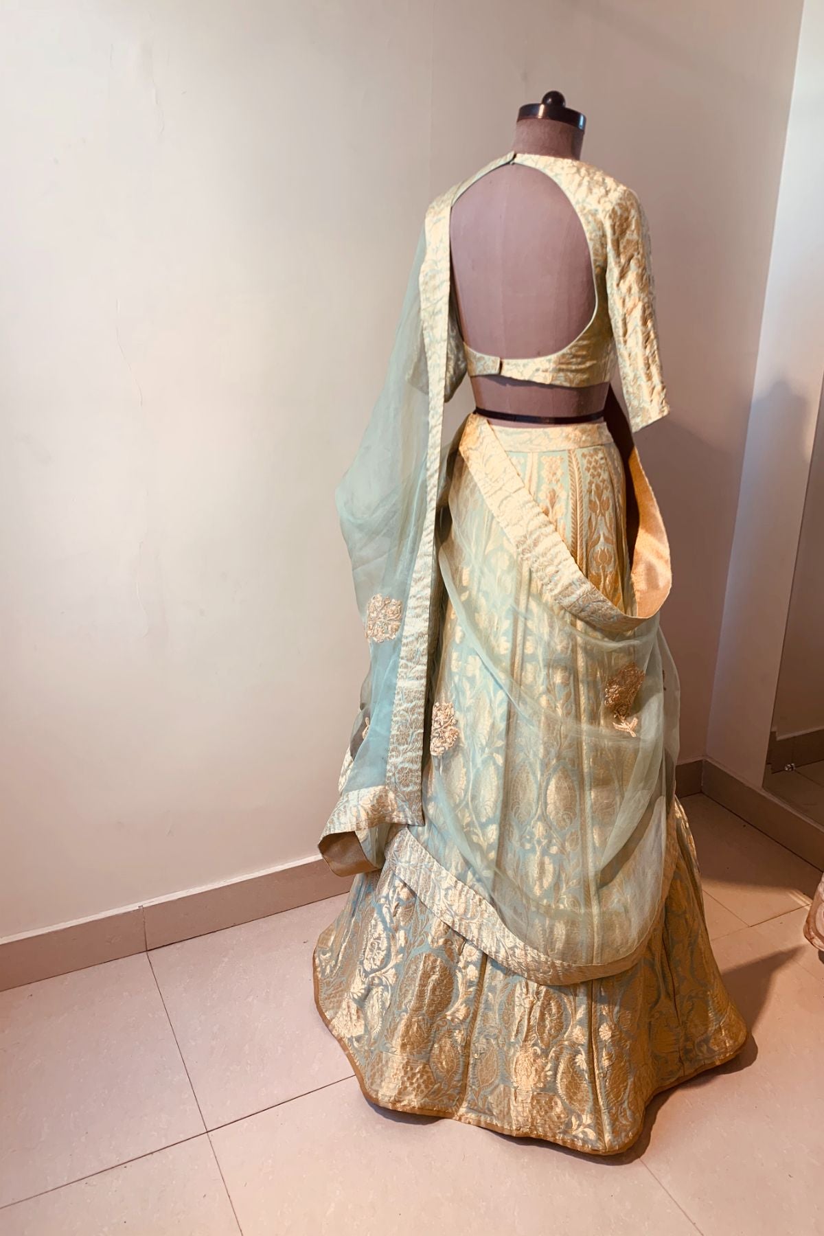 Aqua Benarasi Lehenga