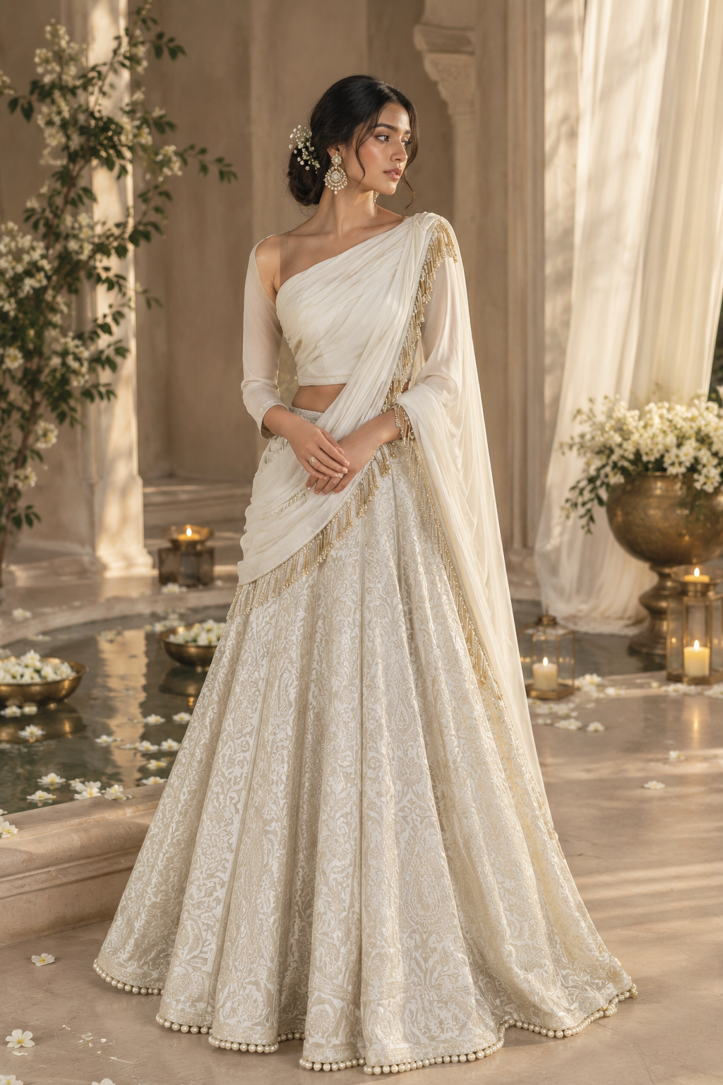 Draped Benarasi Lehenga
