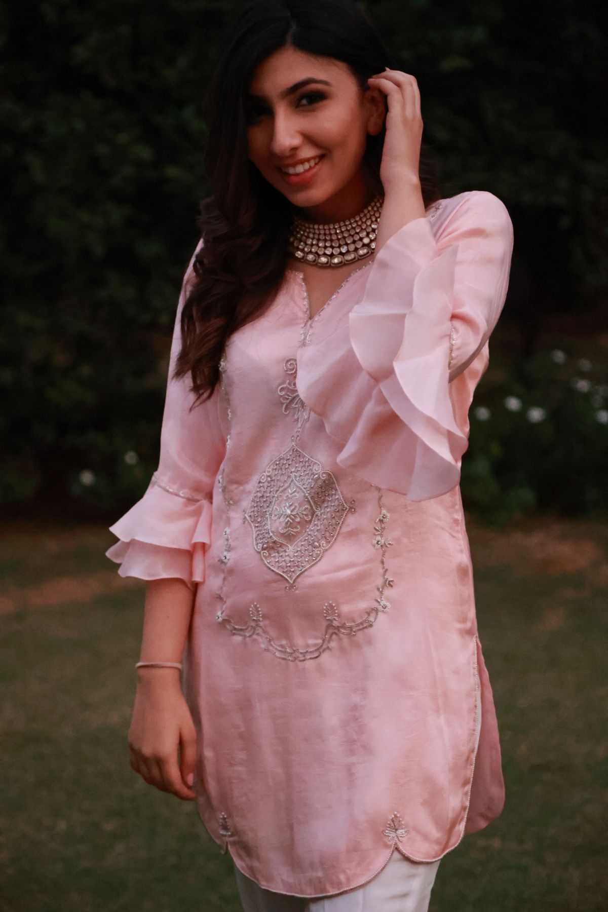 Dew Drop Rose Kurti Set