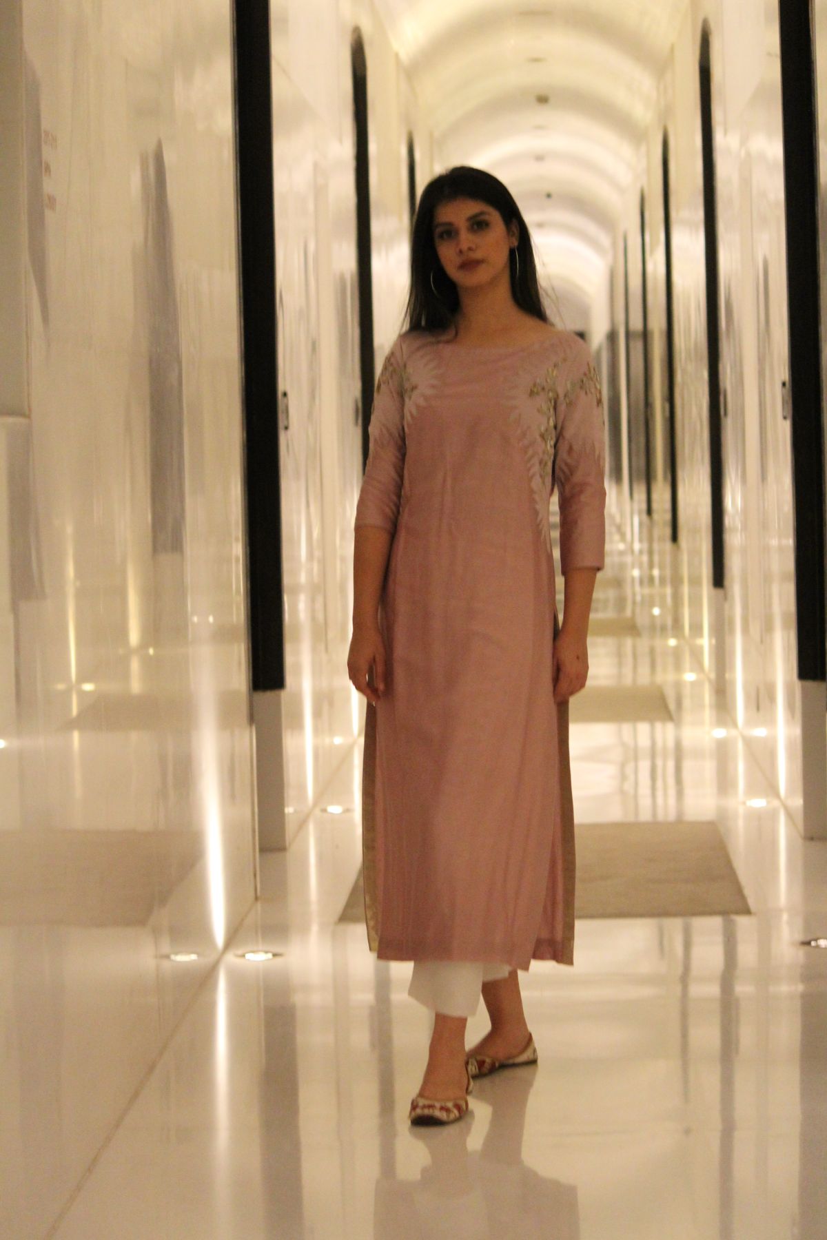 Onion Pink Suit with Shoulder Patch