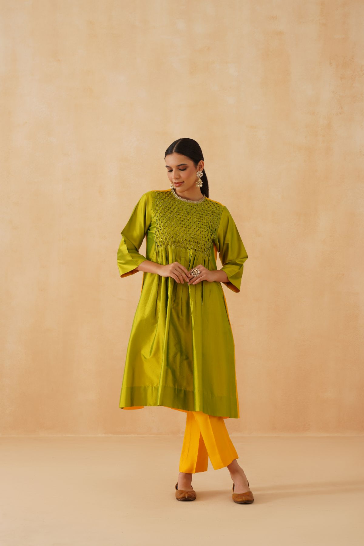 Hand Smocked Tuck Suit
