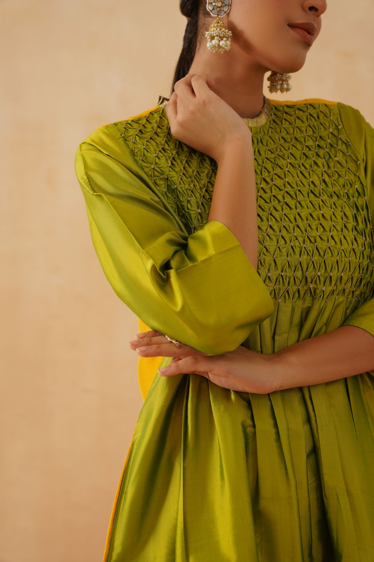 Hand Smocked Tuck Suit