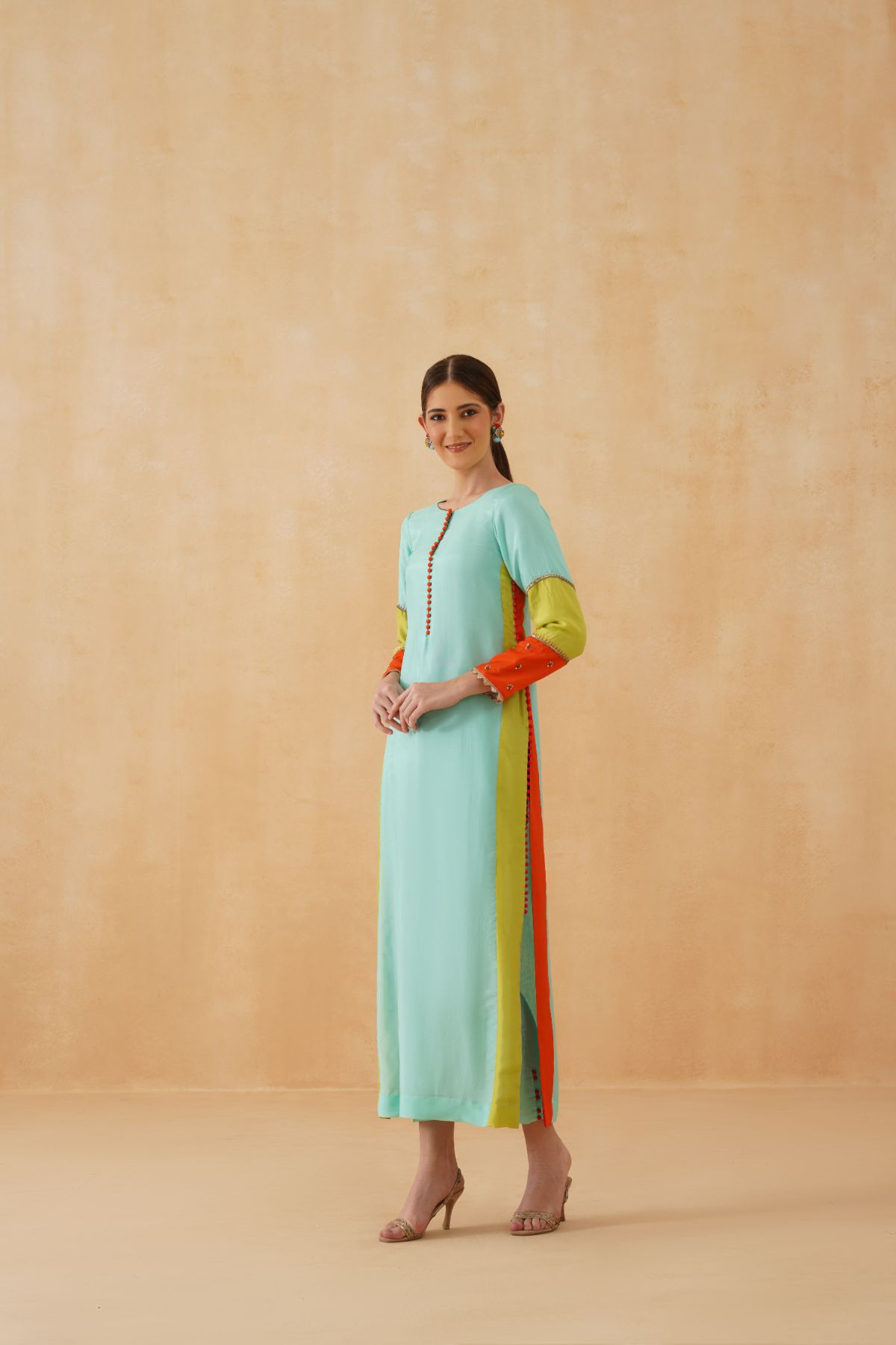 Cyan /Green Kurta Set