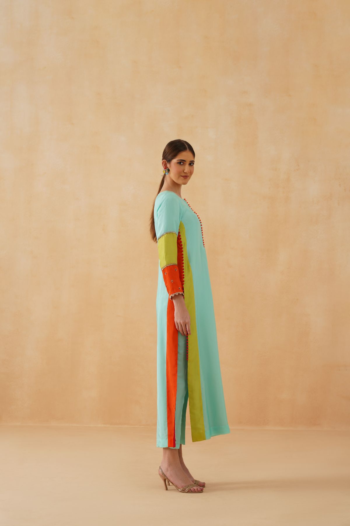 Cyan /Green Kurta Set