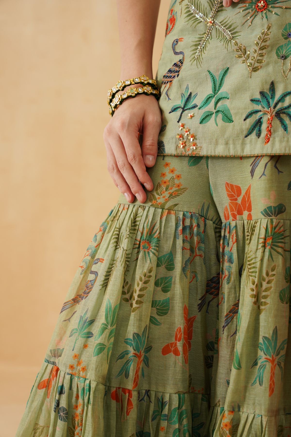 Jungle Tiered Sharara Set