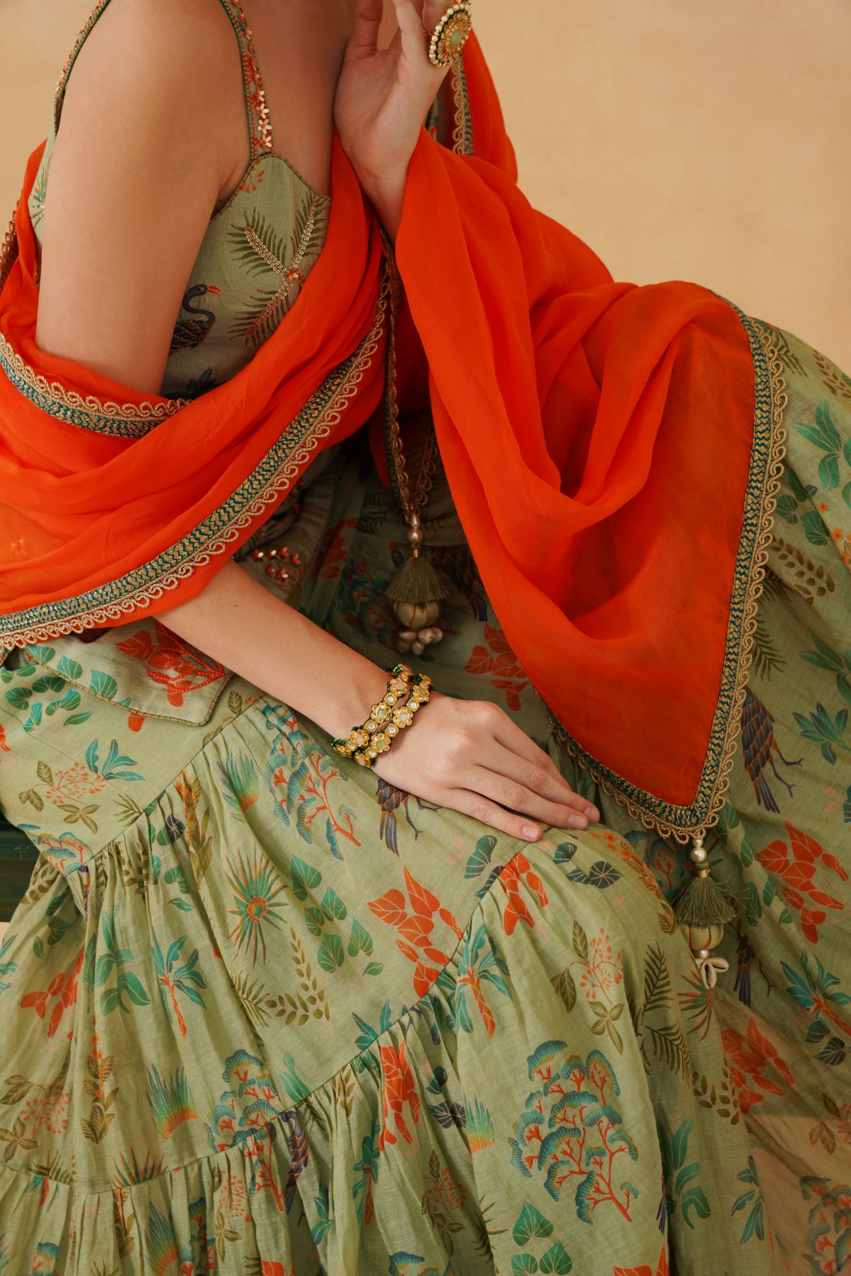 Jungle Tiered Sharara Set