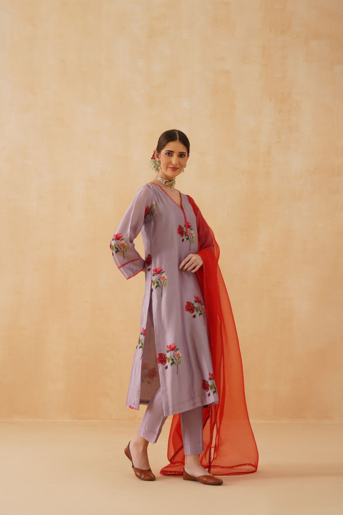 Printed Silk Suit