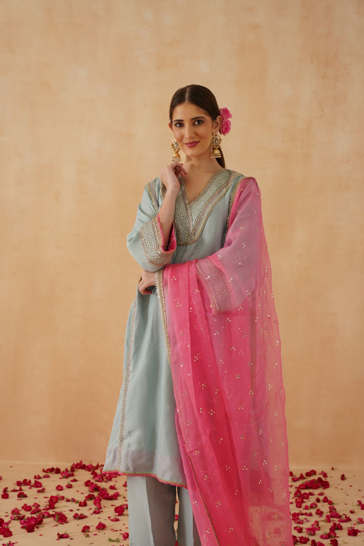 English blue and Candy Pink Suit