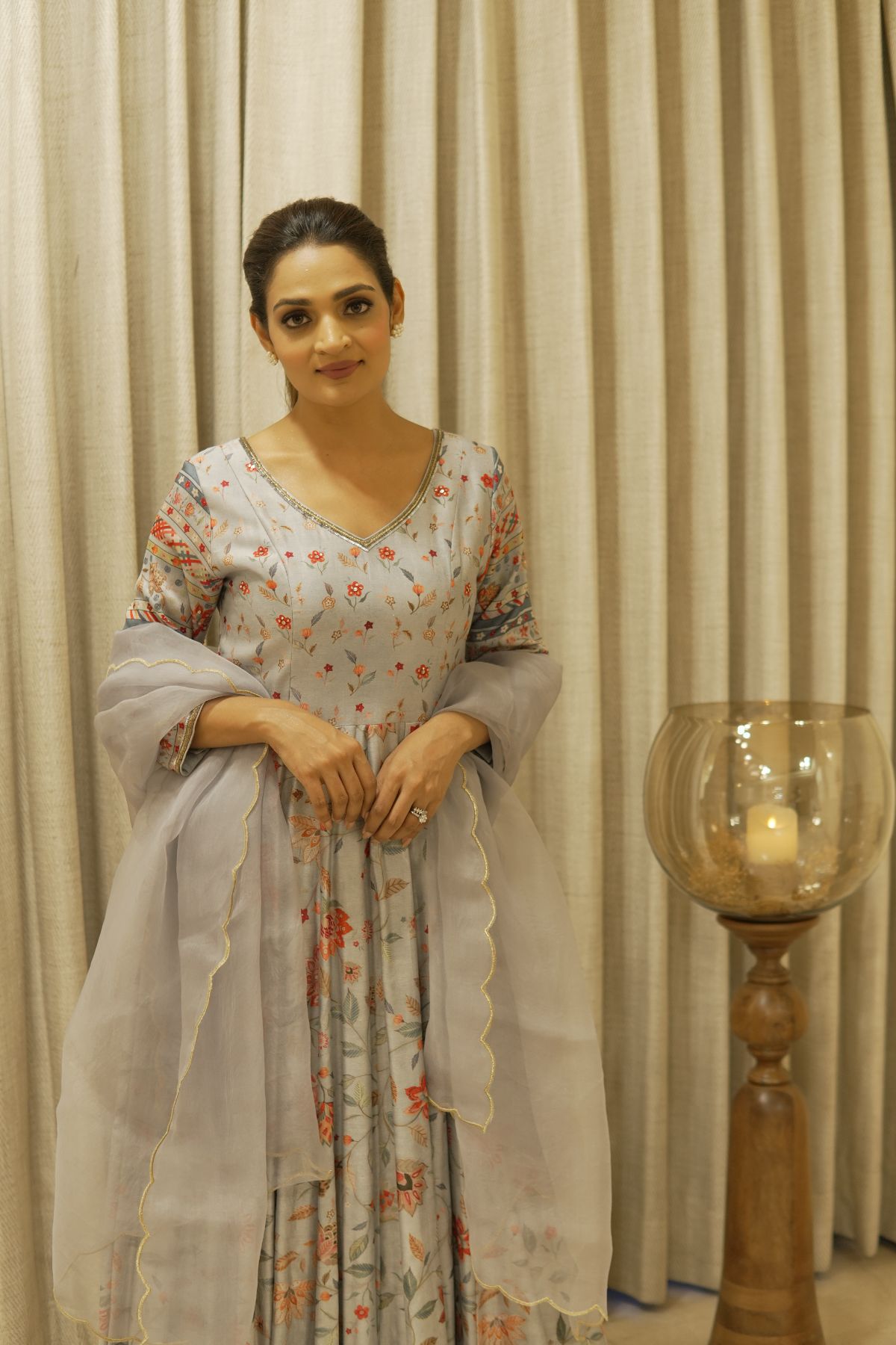 Printed Chanderi Anarkali