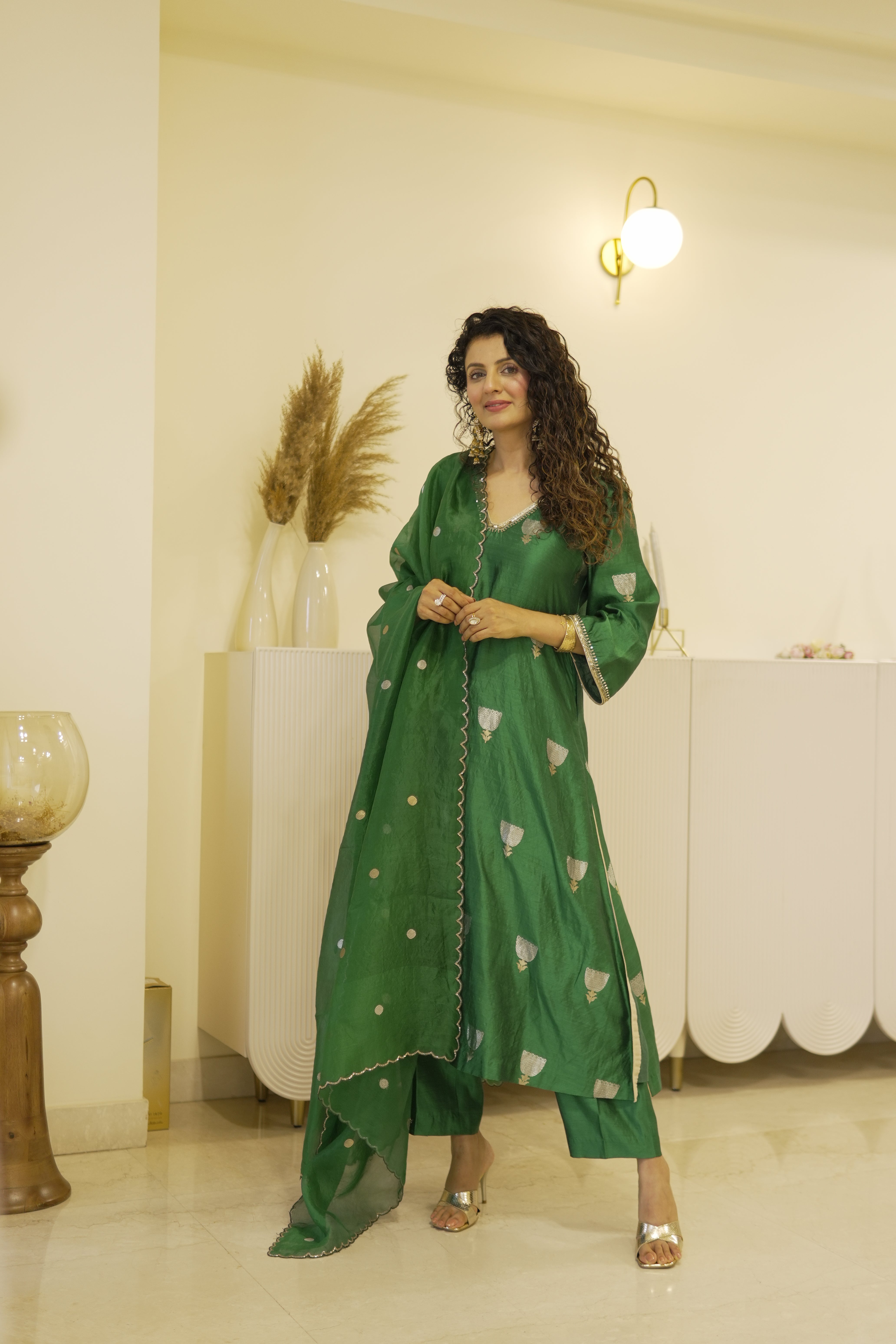 Emerald Green Brocade Suit