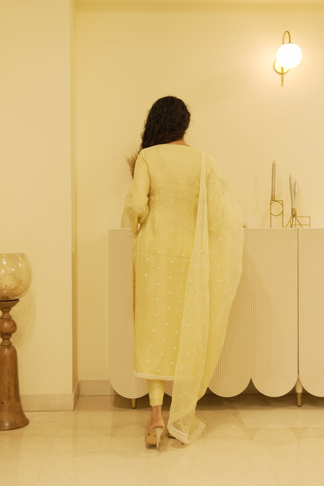Lemon Organza Suit