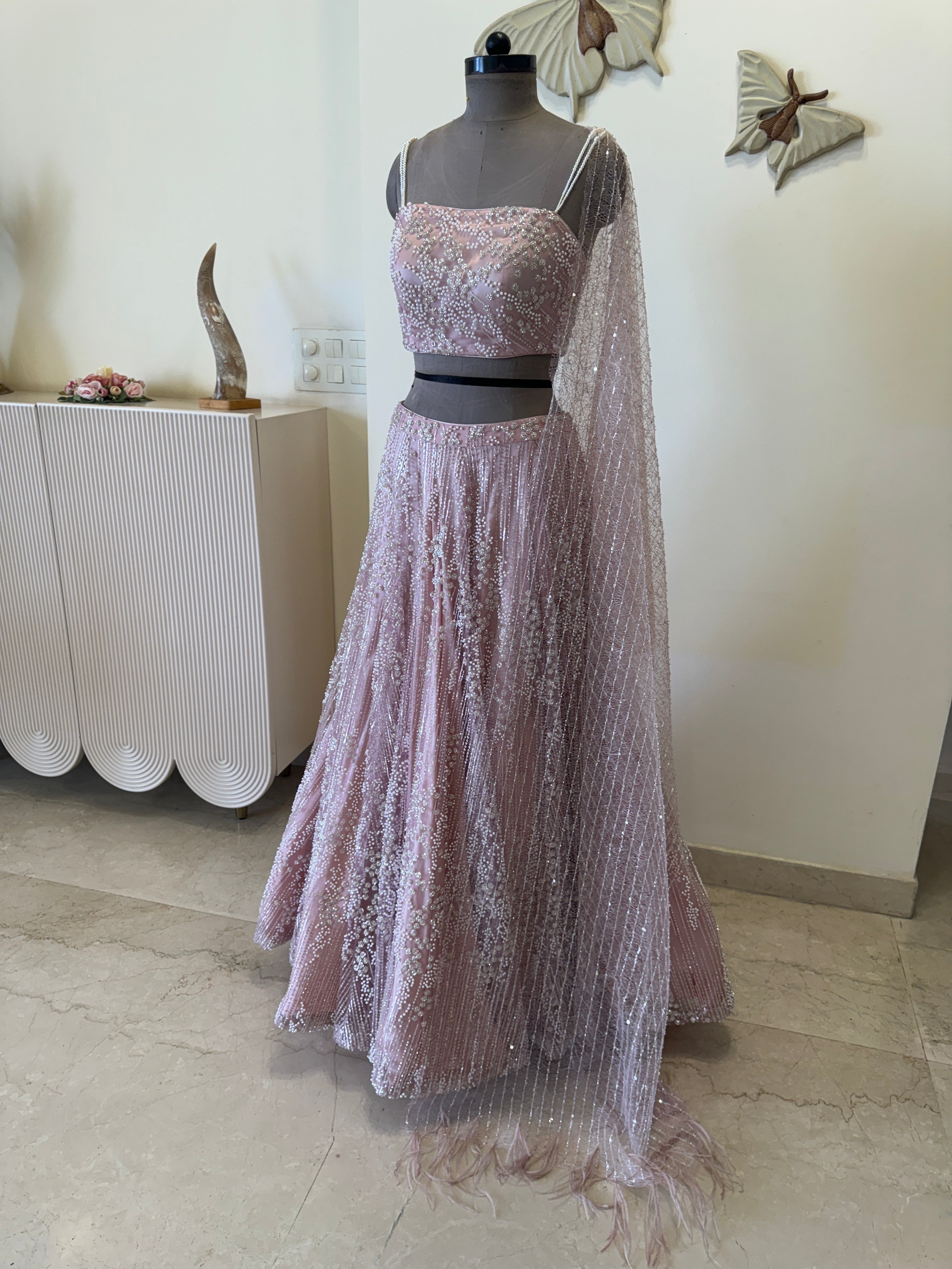 Pink Embroidered Lehenga