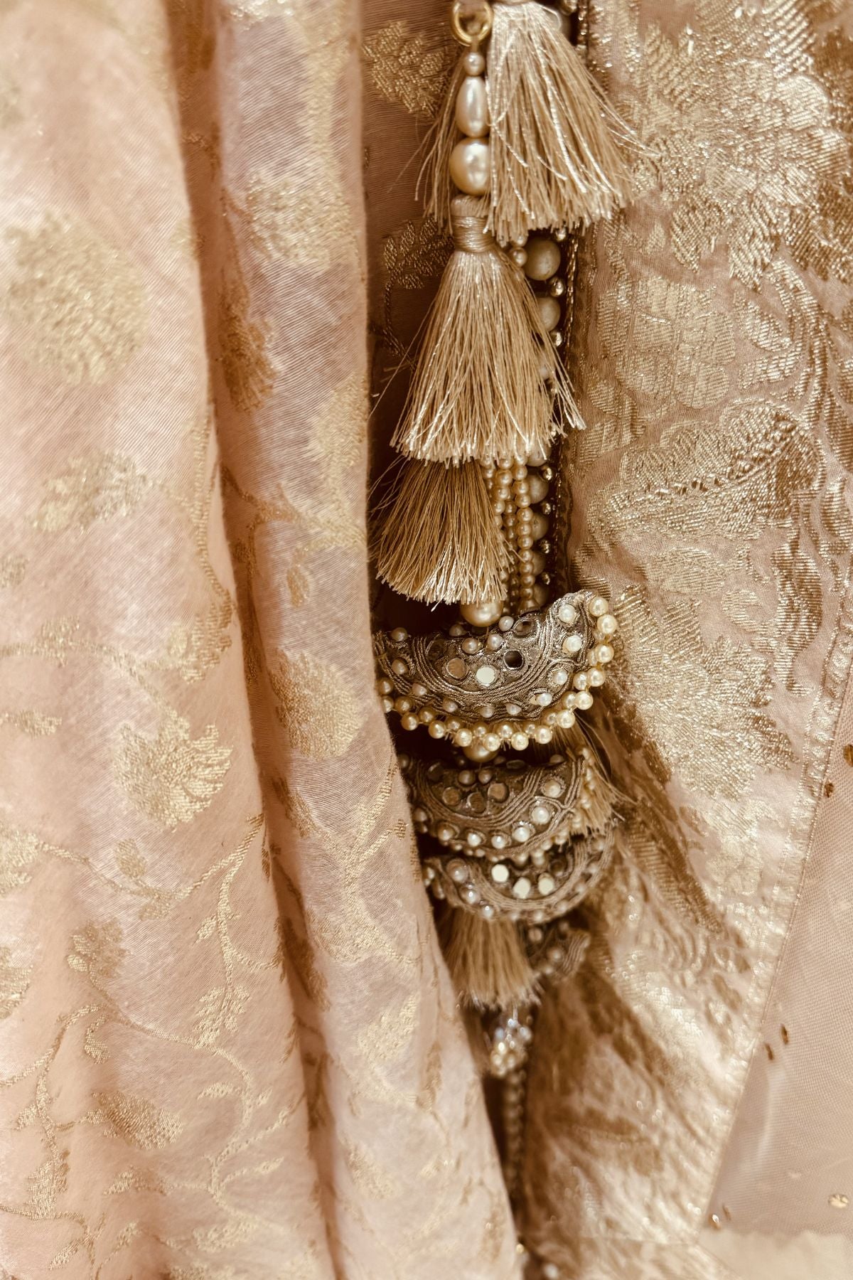 Peach Benarasi Brocade Lehenga