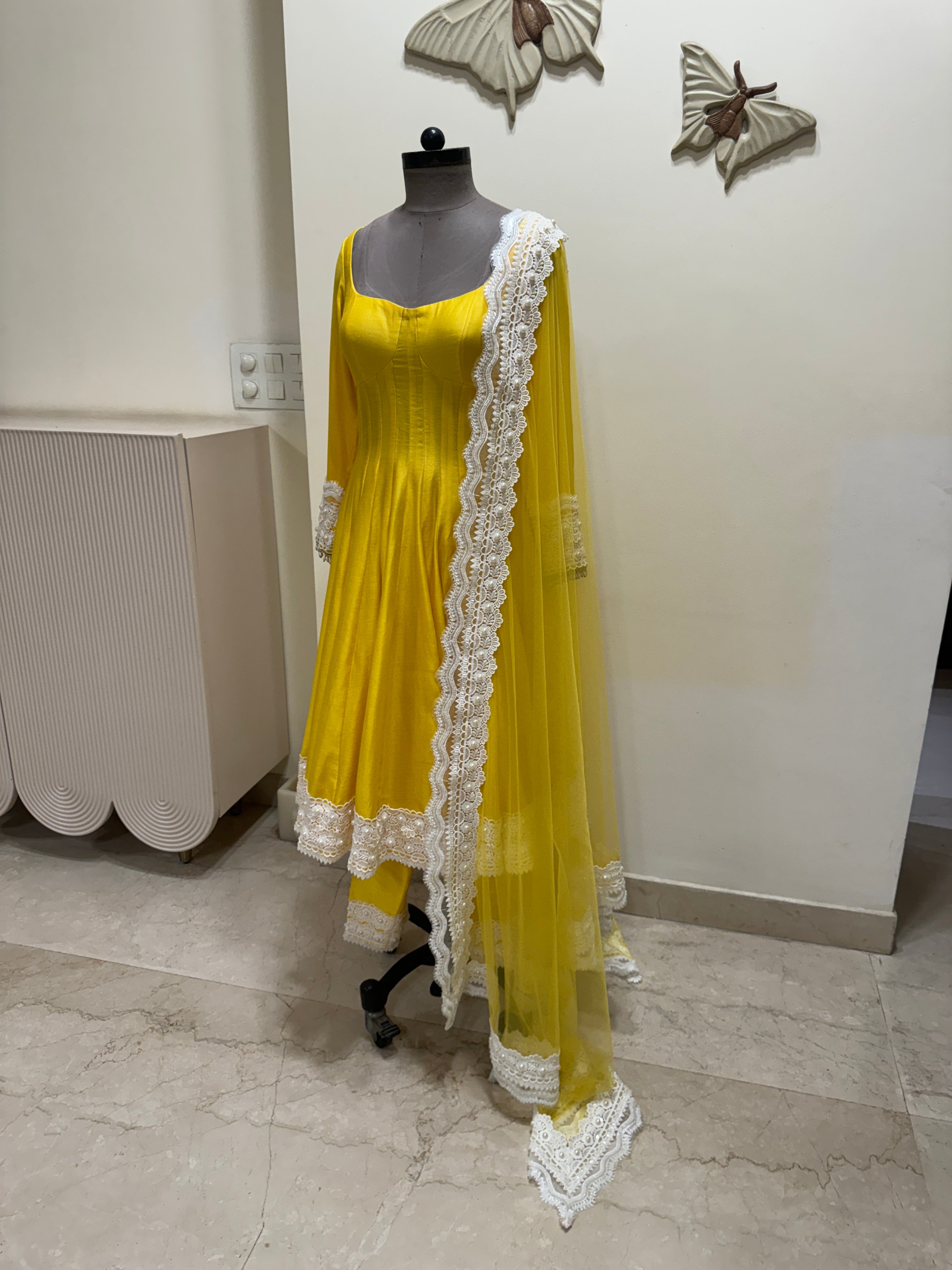 Yellow Corset Anarkali