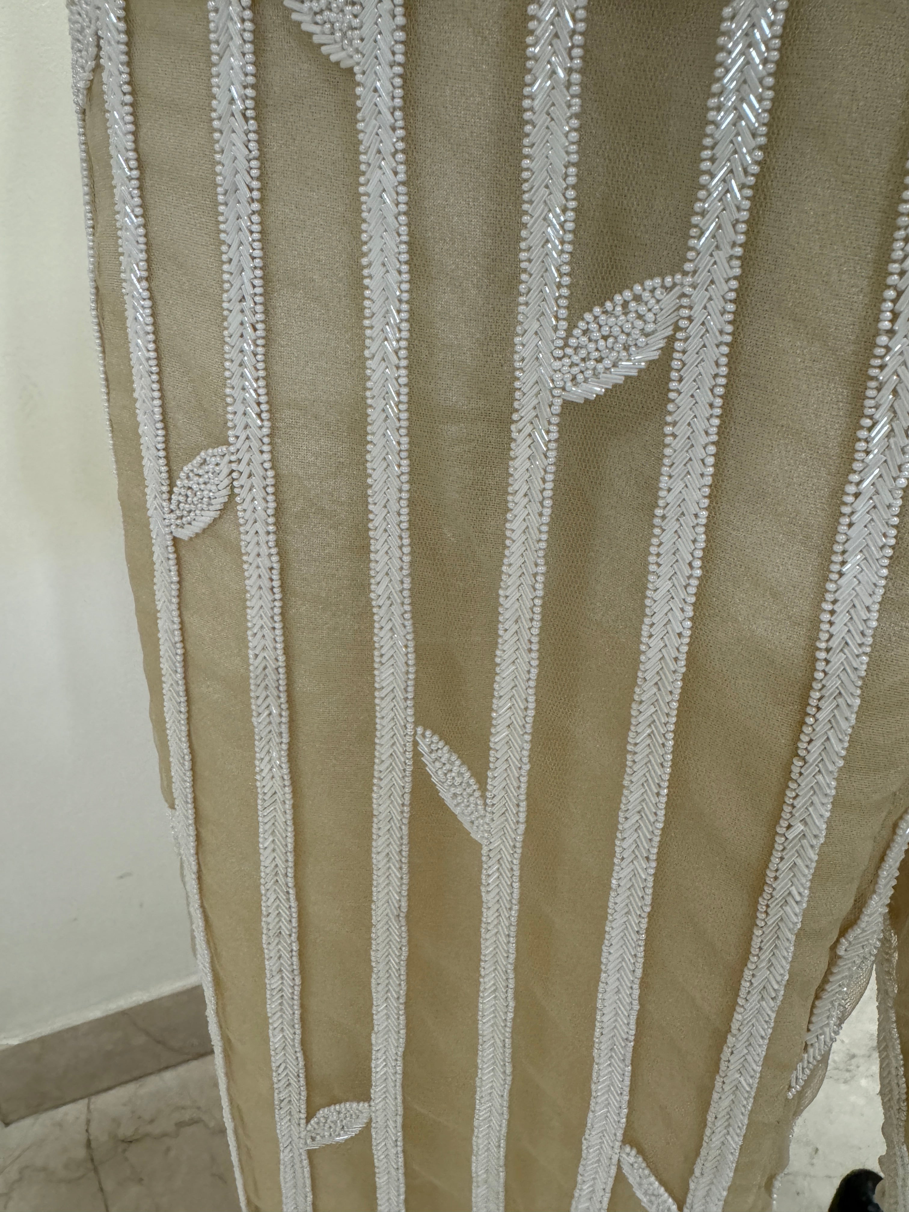 Beige embroidered co ord set