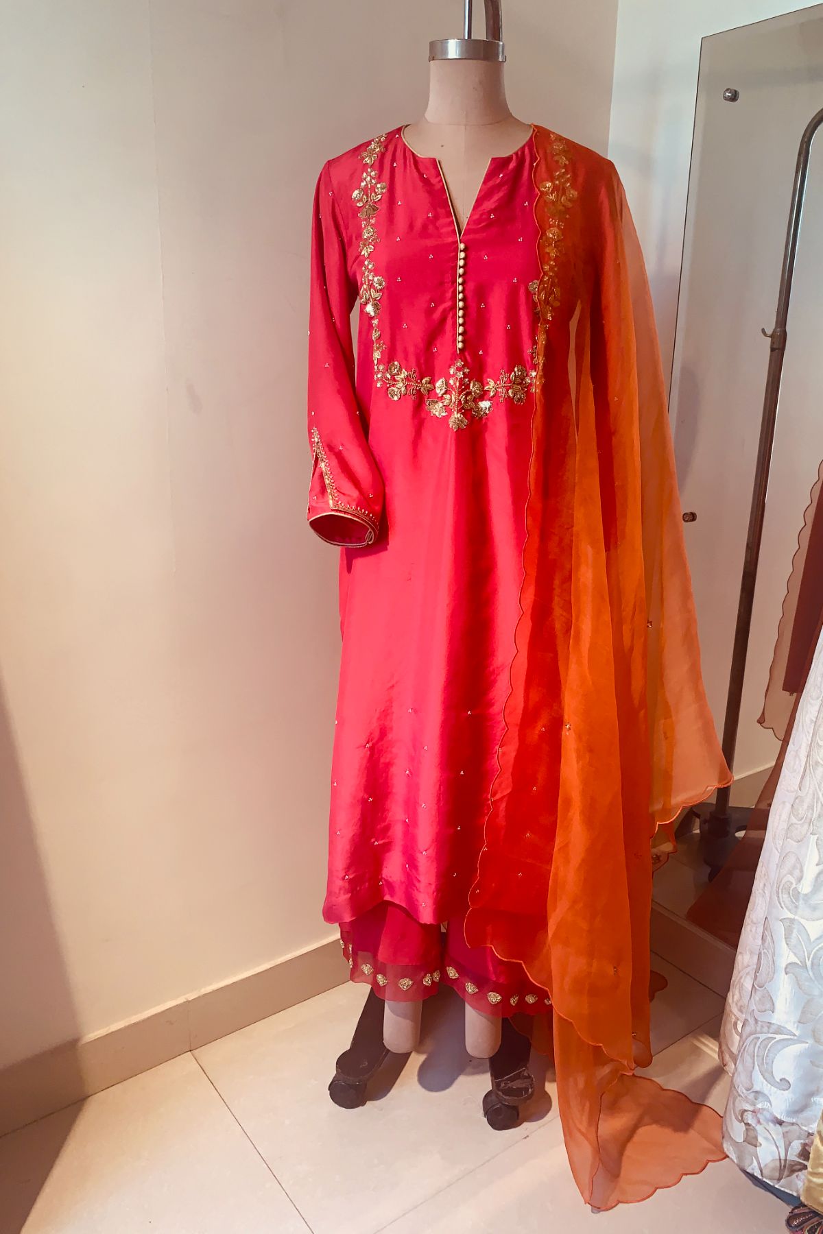 Fuschia Orange Suit