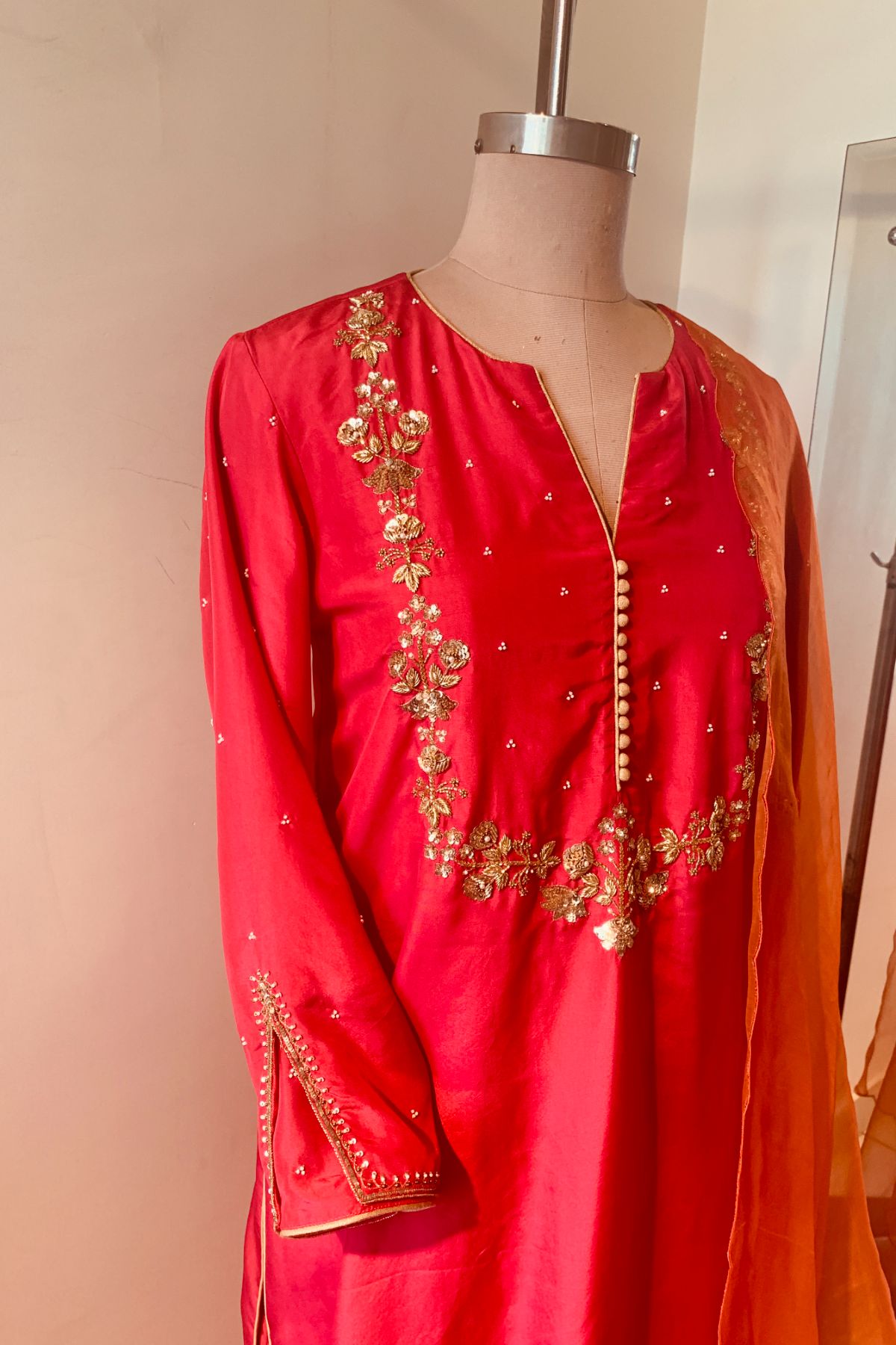 Fuschia Orange Suit