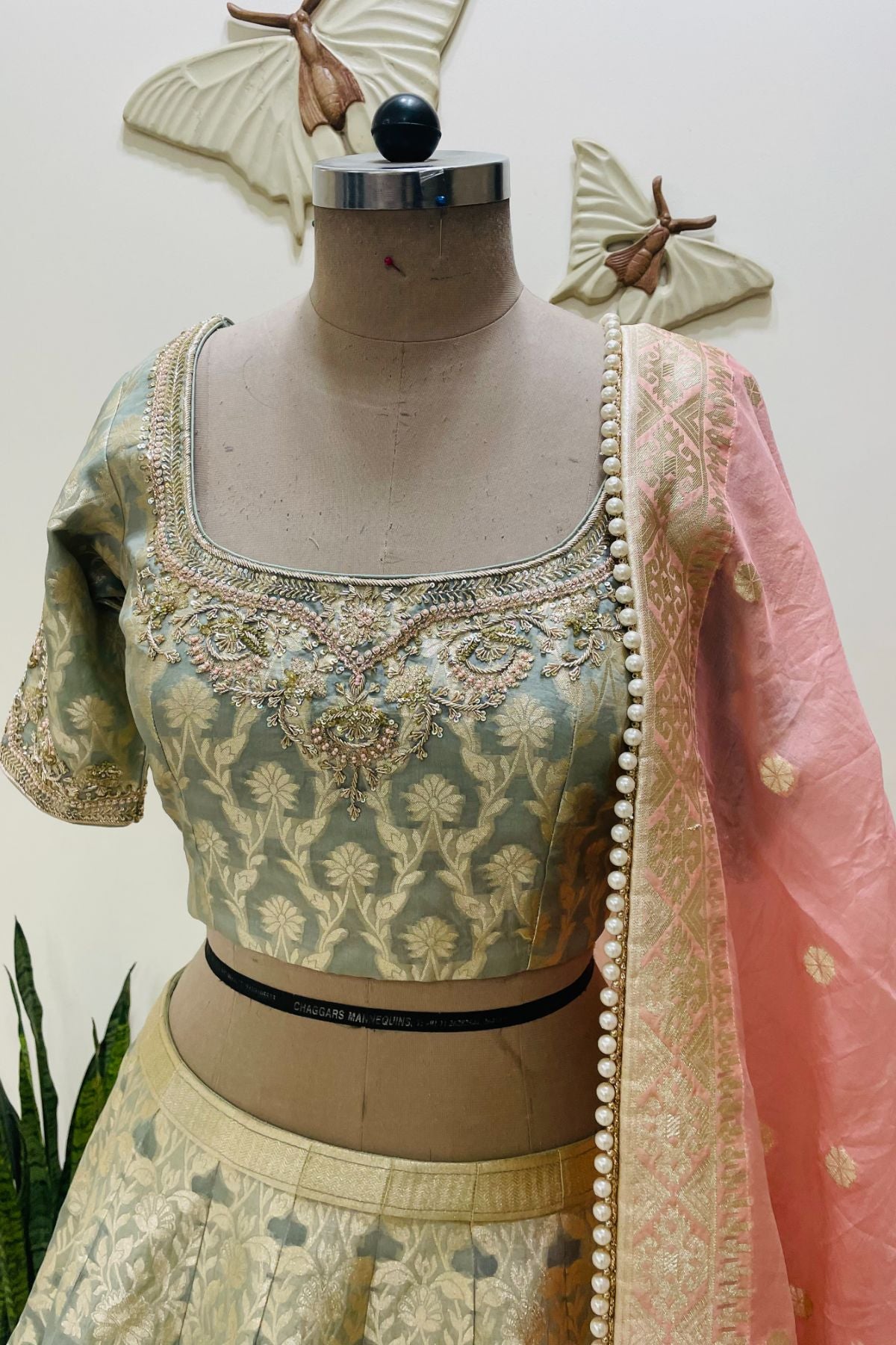 Organza Brocade Lehenga