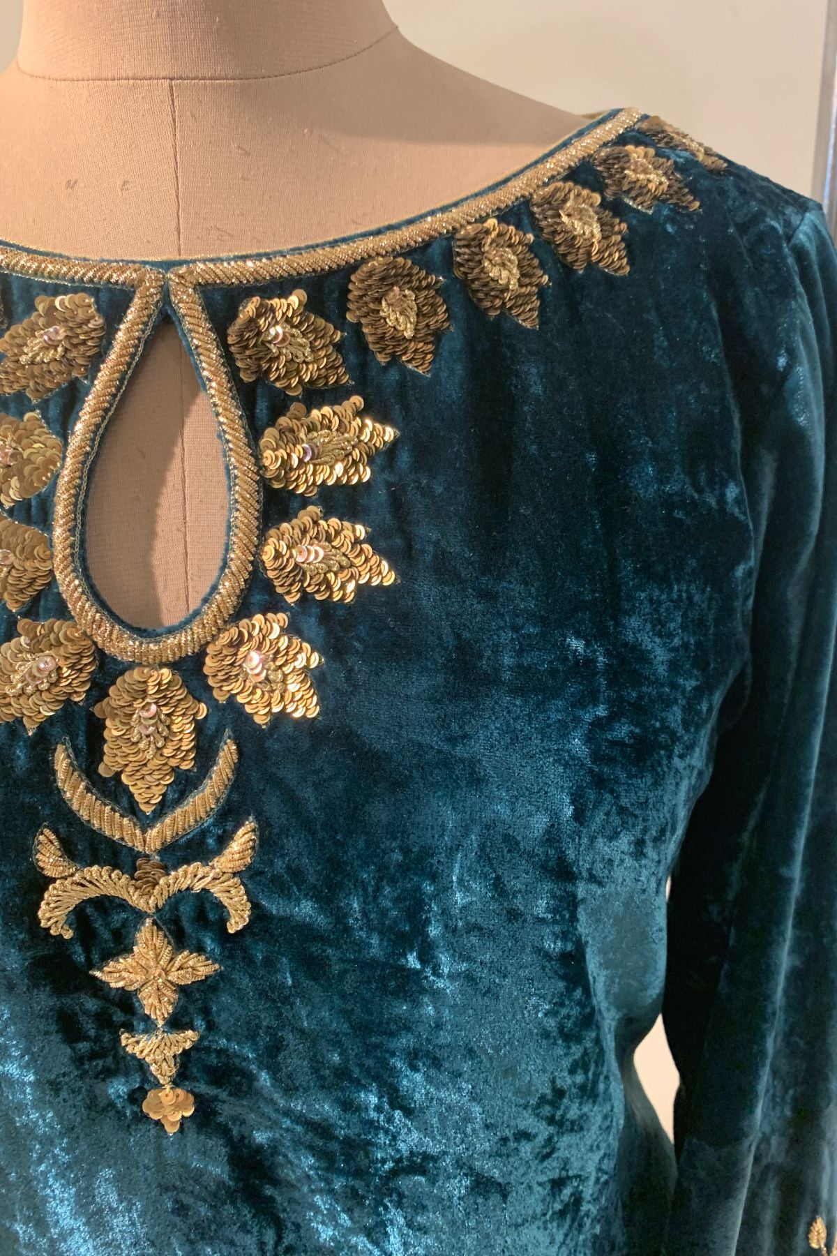 Hand Embroidered Velvet Suit