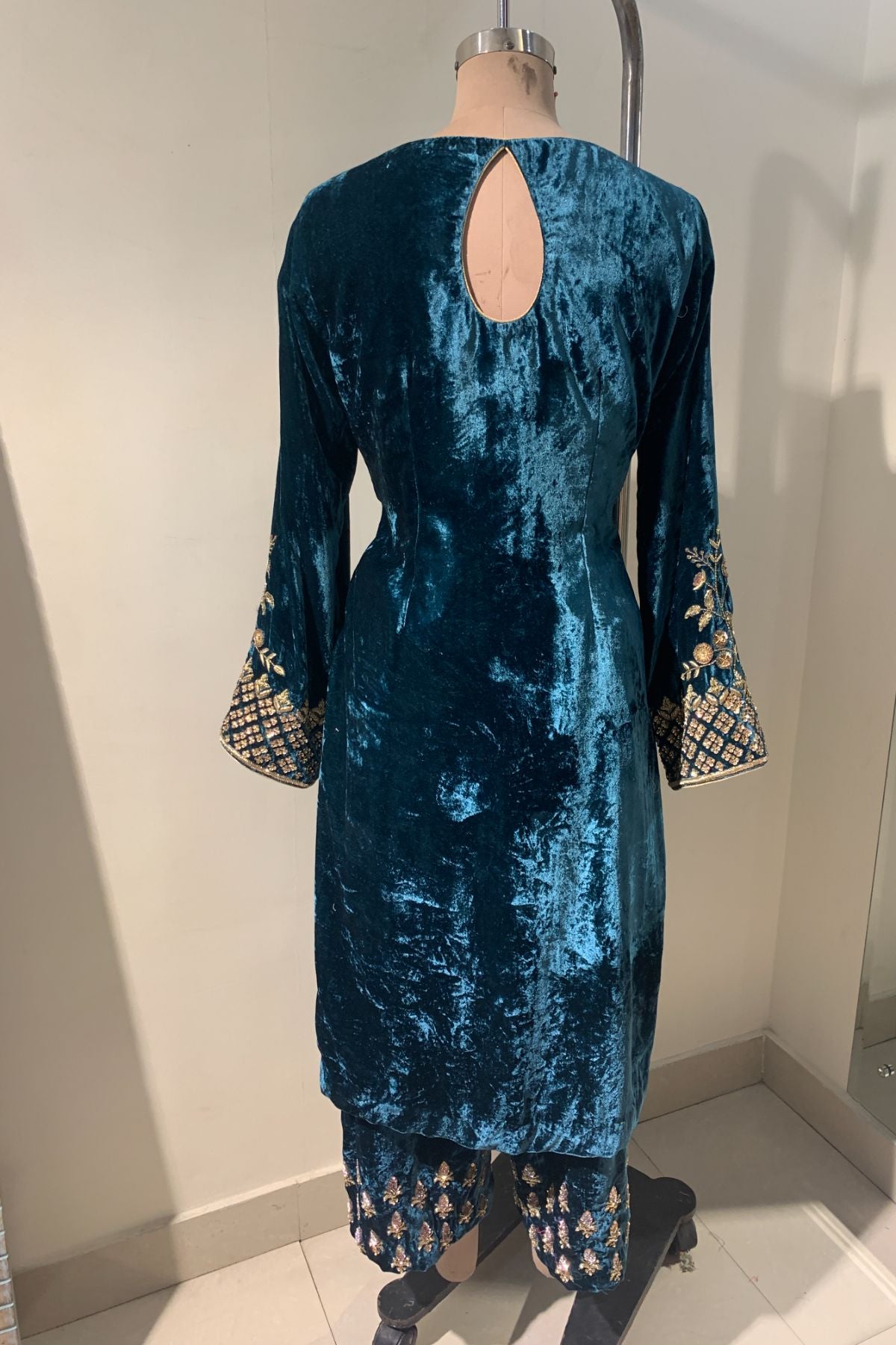 Hand Embroidered Velvet Suit