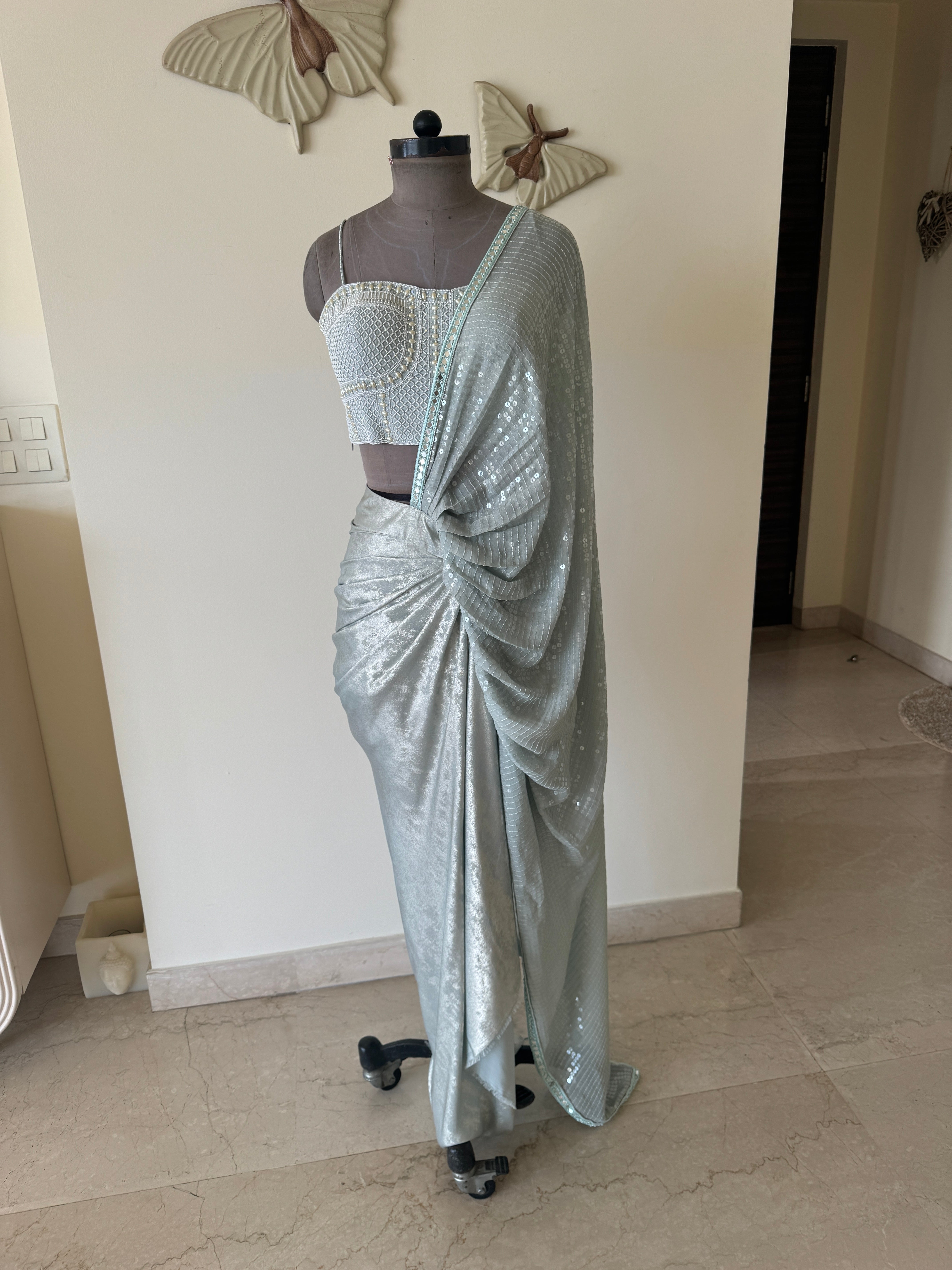 Mint Green Skirt Drape and Corset