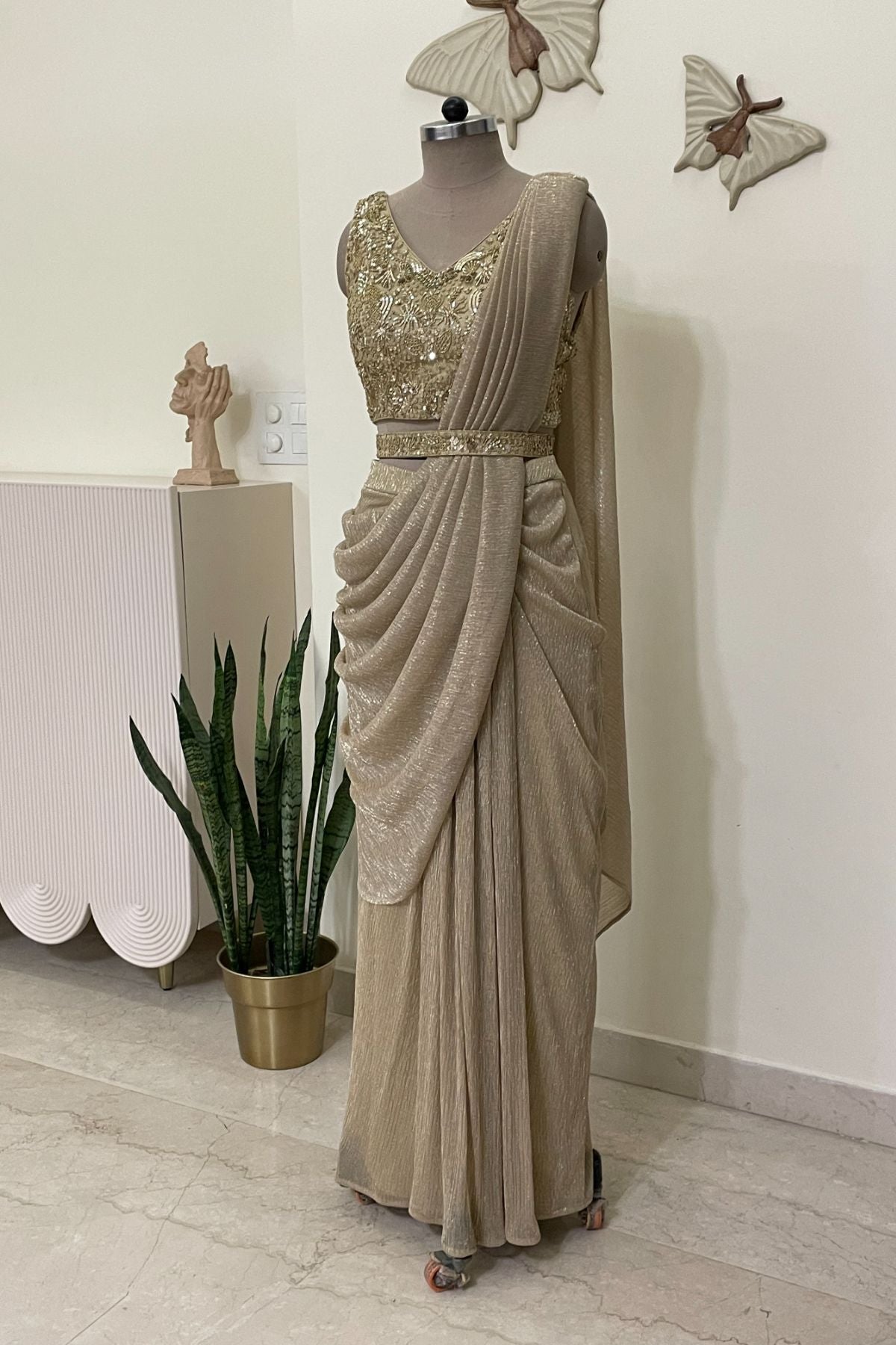 Gold Drape Saree