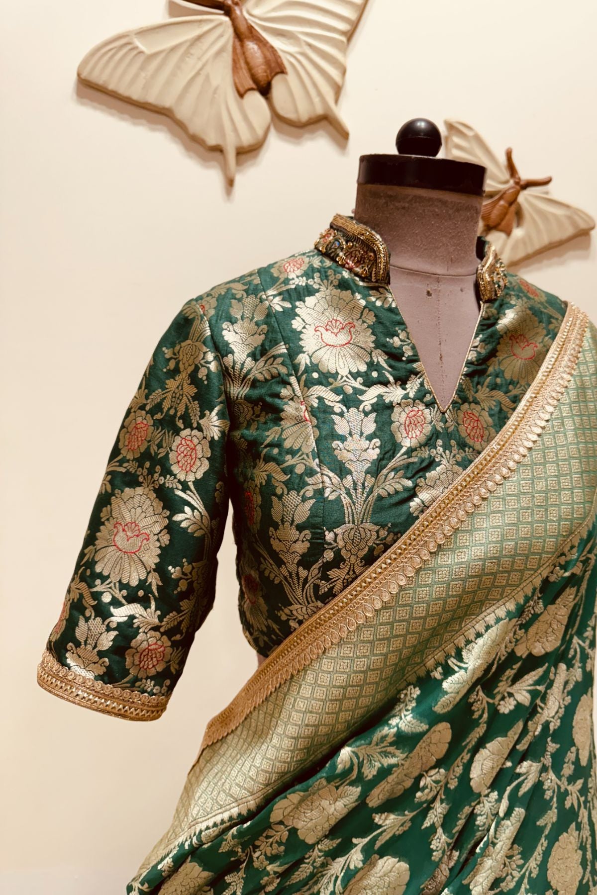 Green Brocade Lehenga