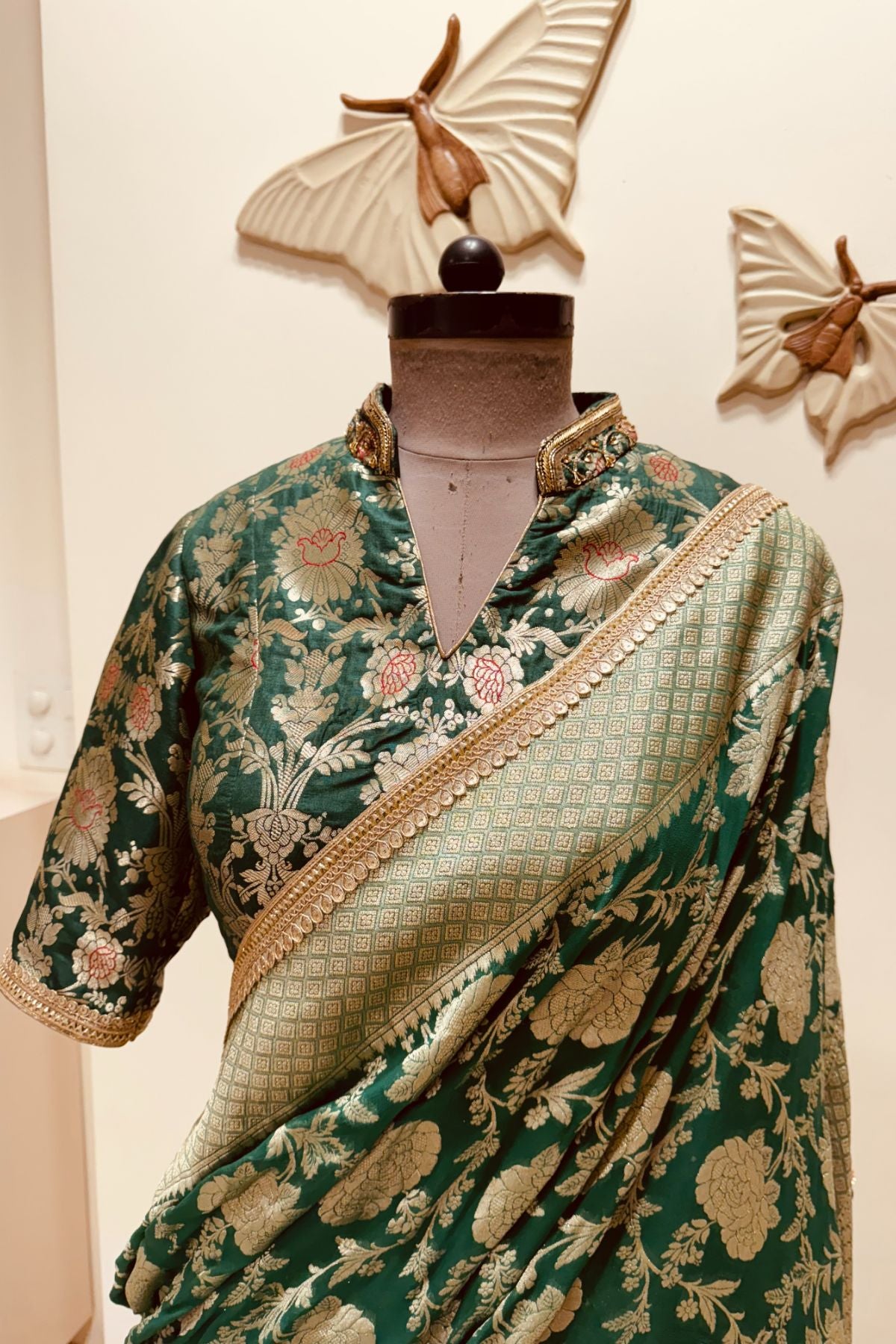 Green Brocade Lehenga