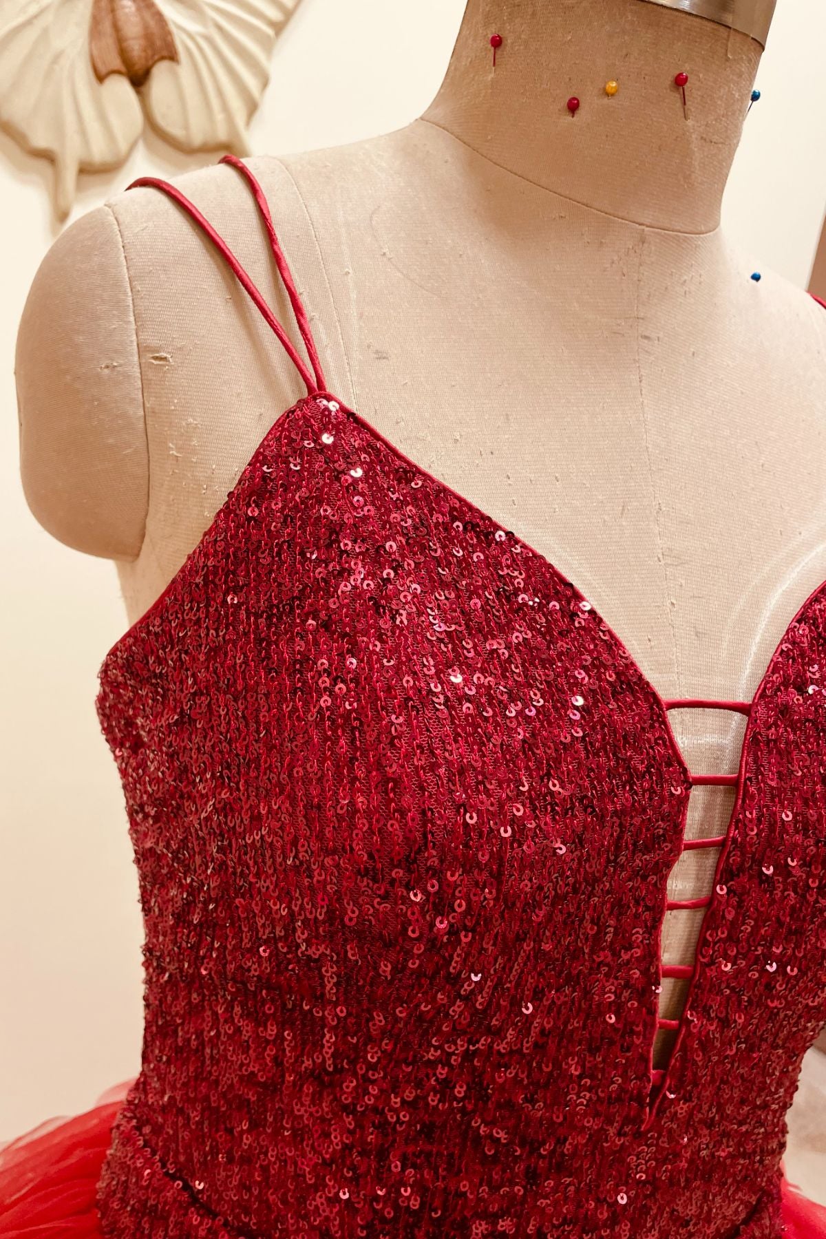 Red Cascade Gown