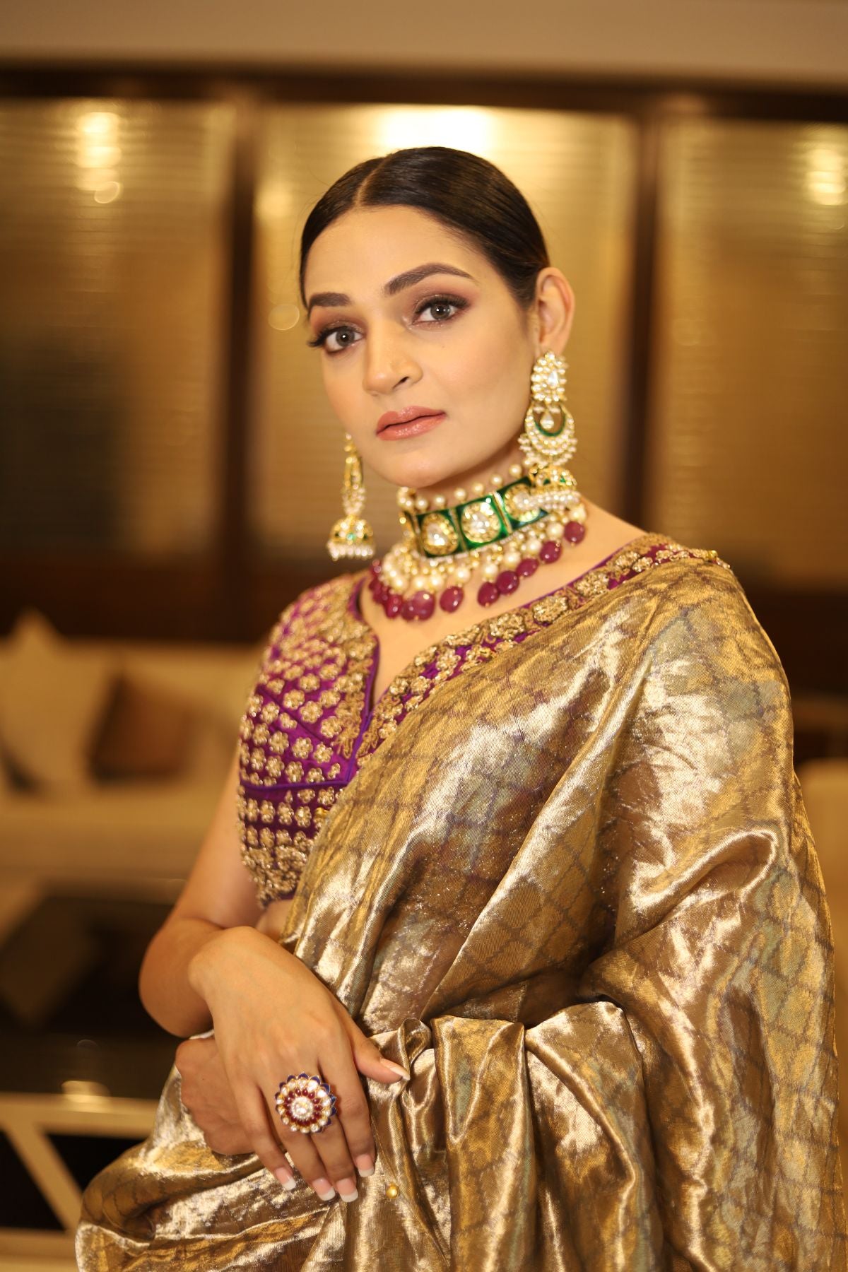 Purple Benarasi Lehenga