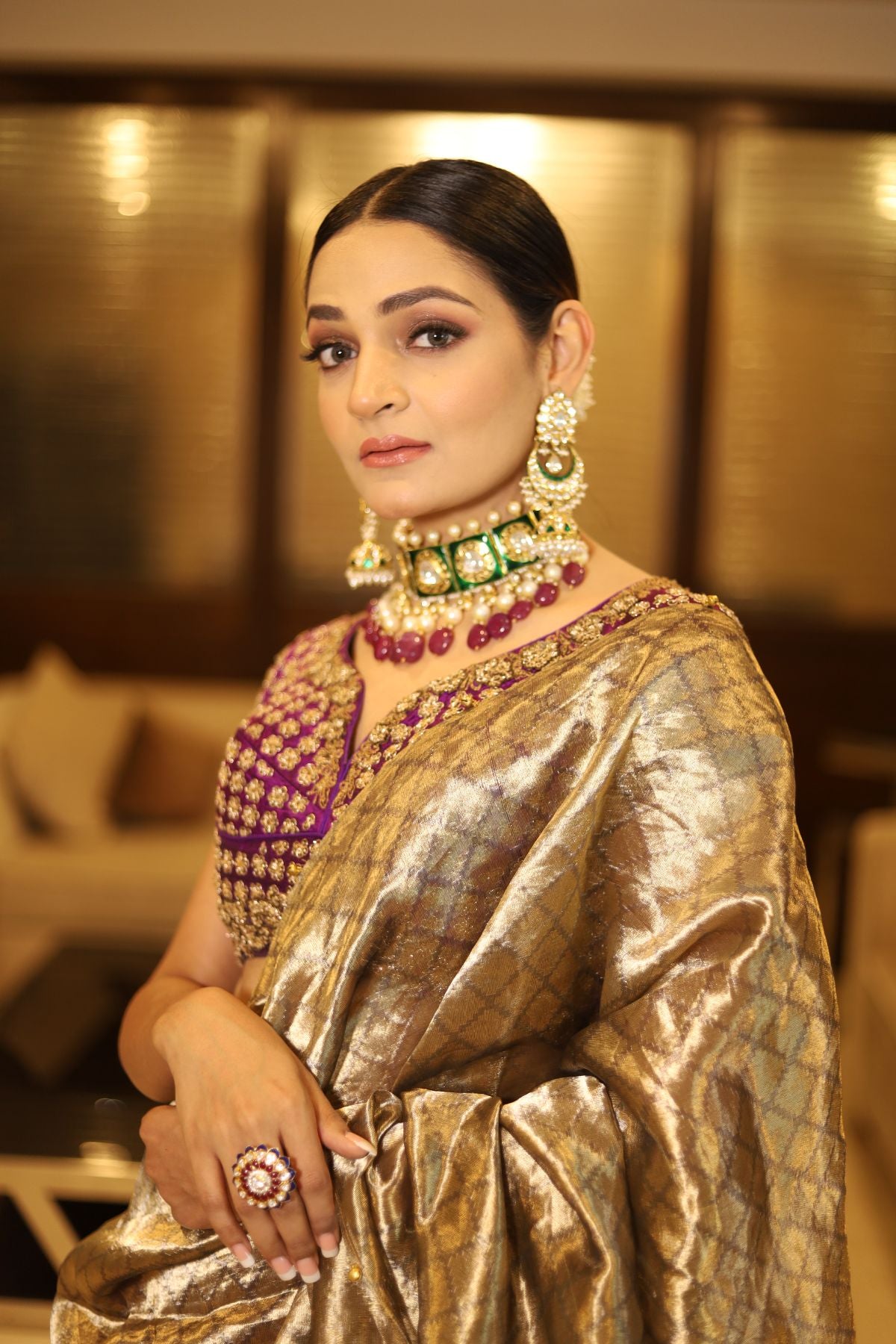 Purple Benarasi Lehenga