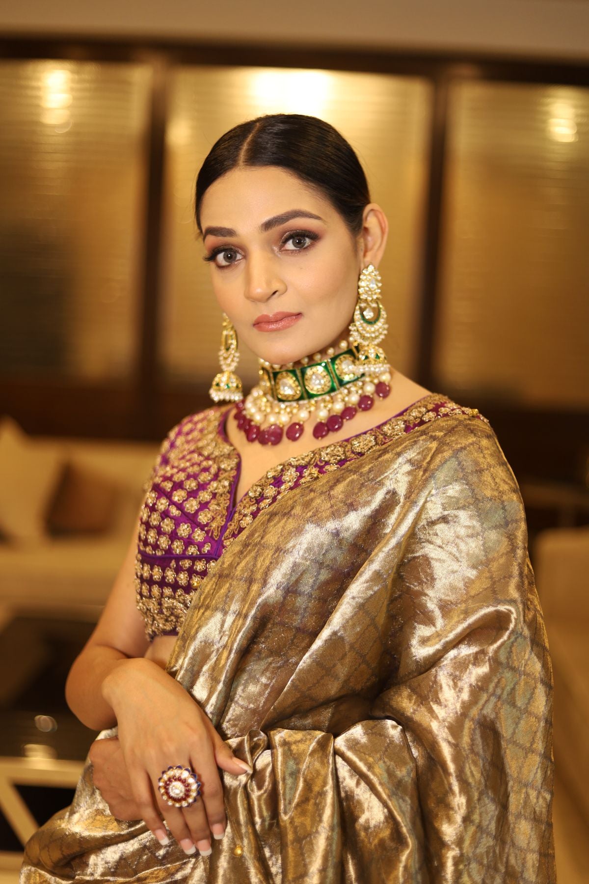Purple Benarasi Lehenga