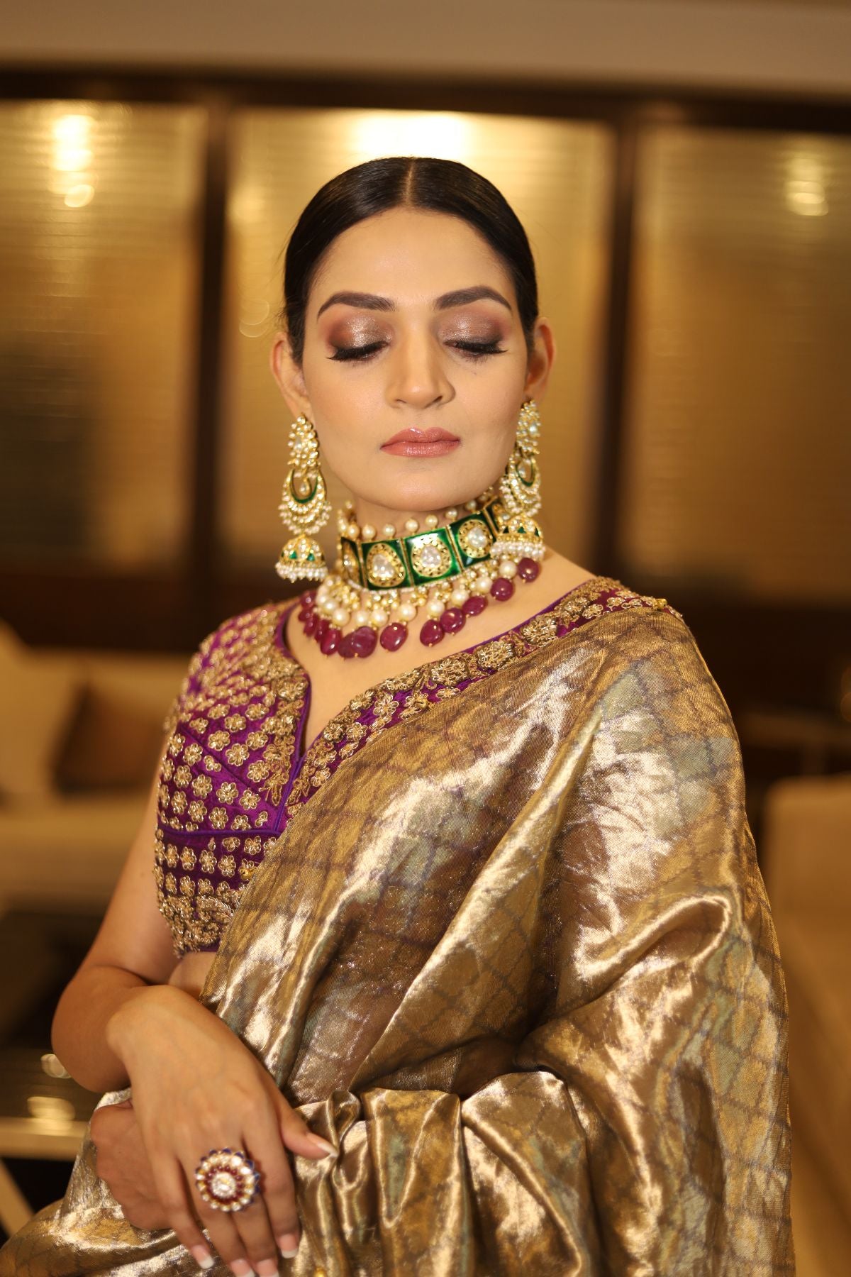 Purple Benarasi Lehenga