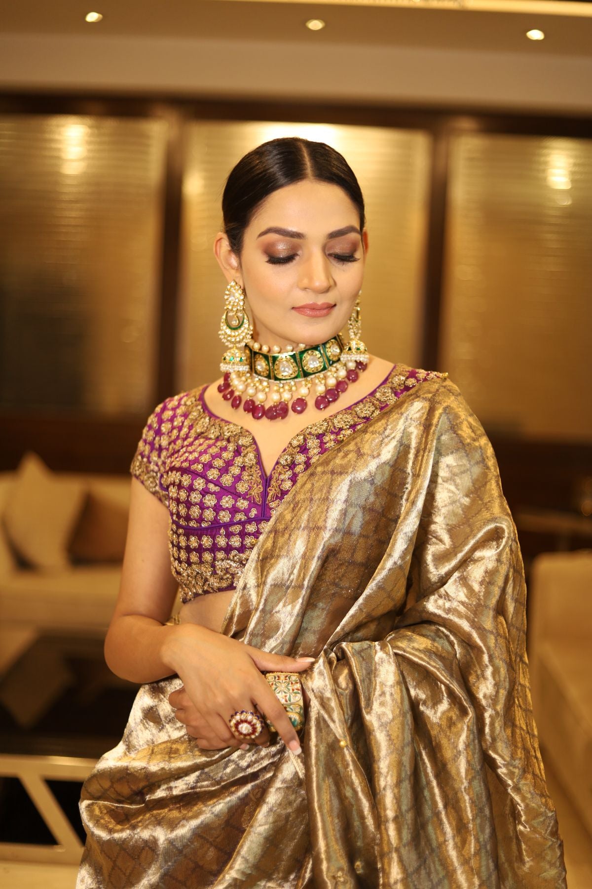 Purple Benarasi Lehenga