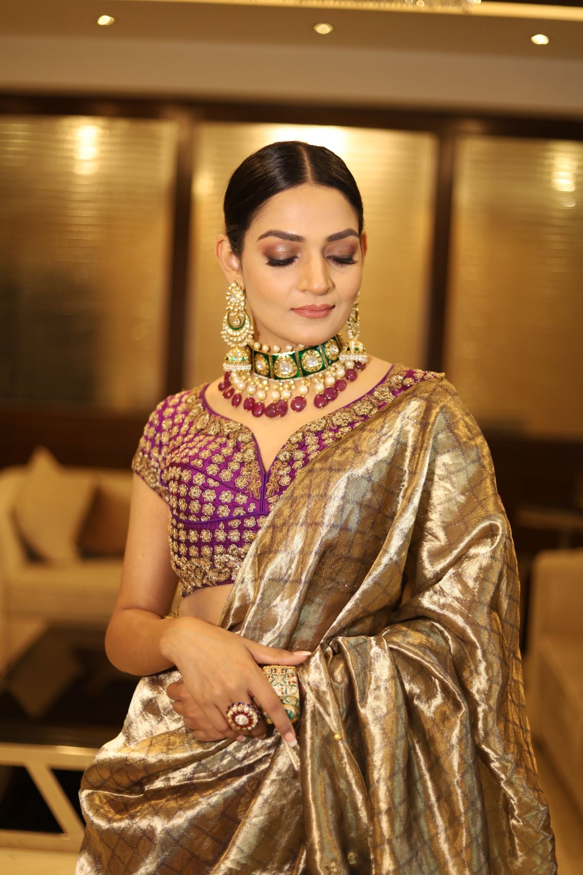 Purple Benarasi Lehenga