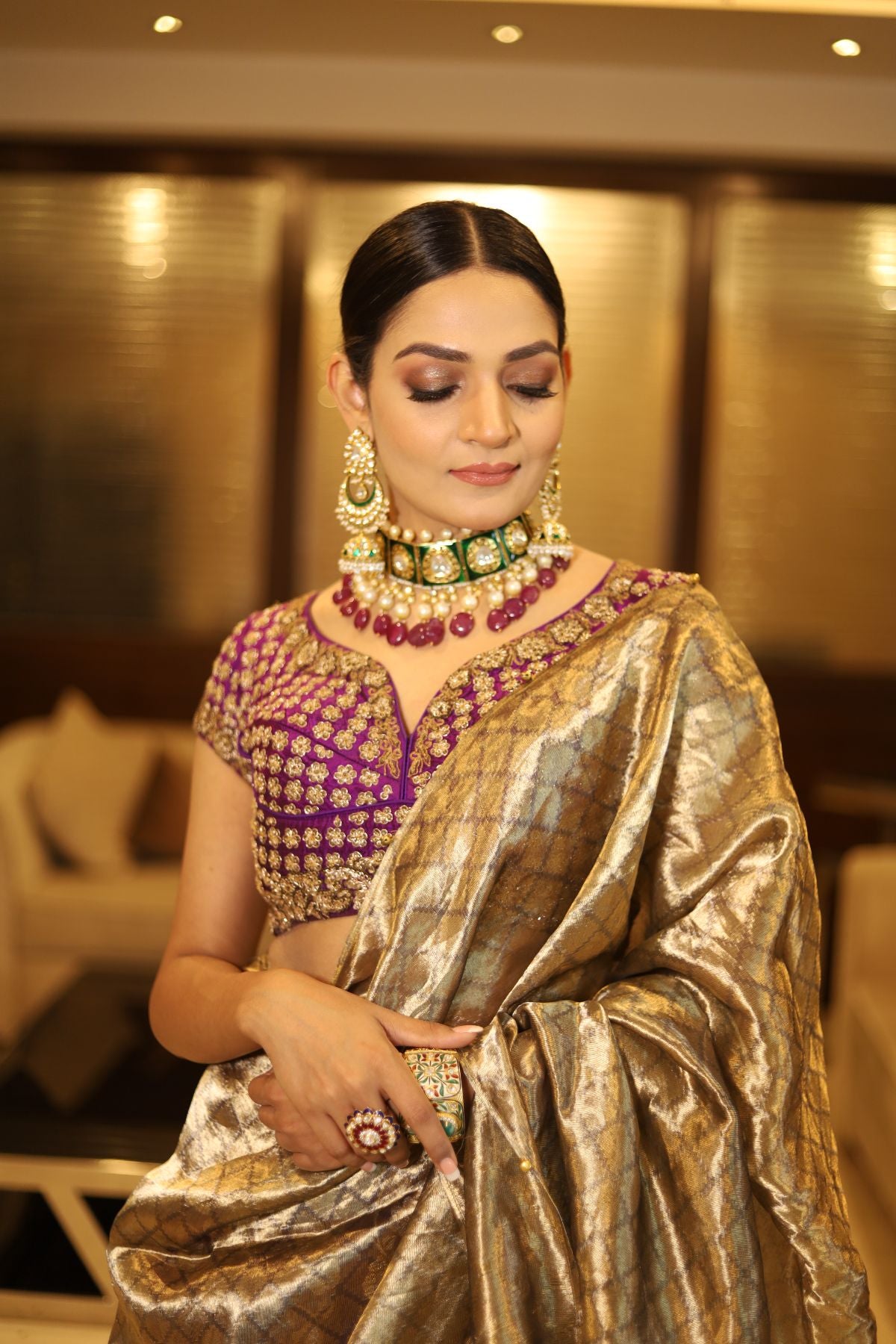 Purple Benarasi Lehenga