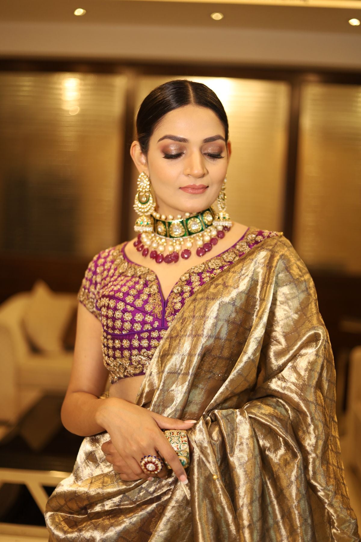Purple Benarasi Lehenga