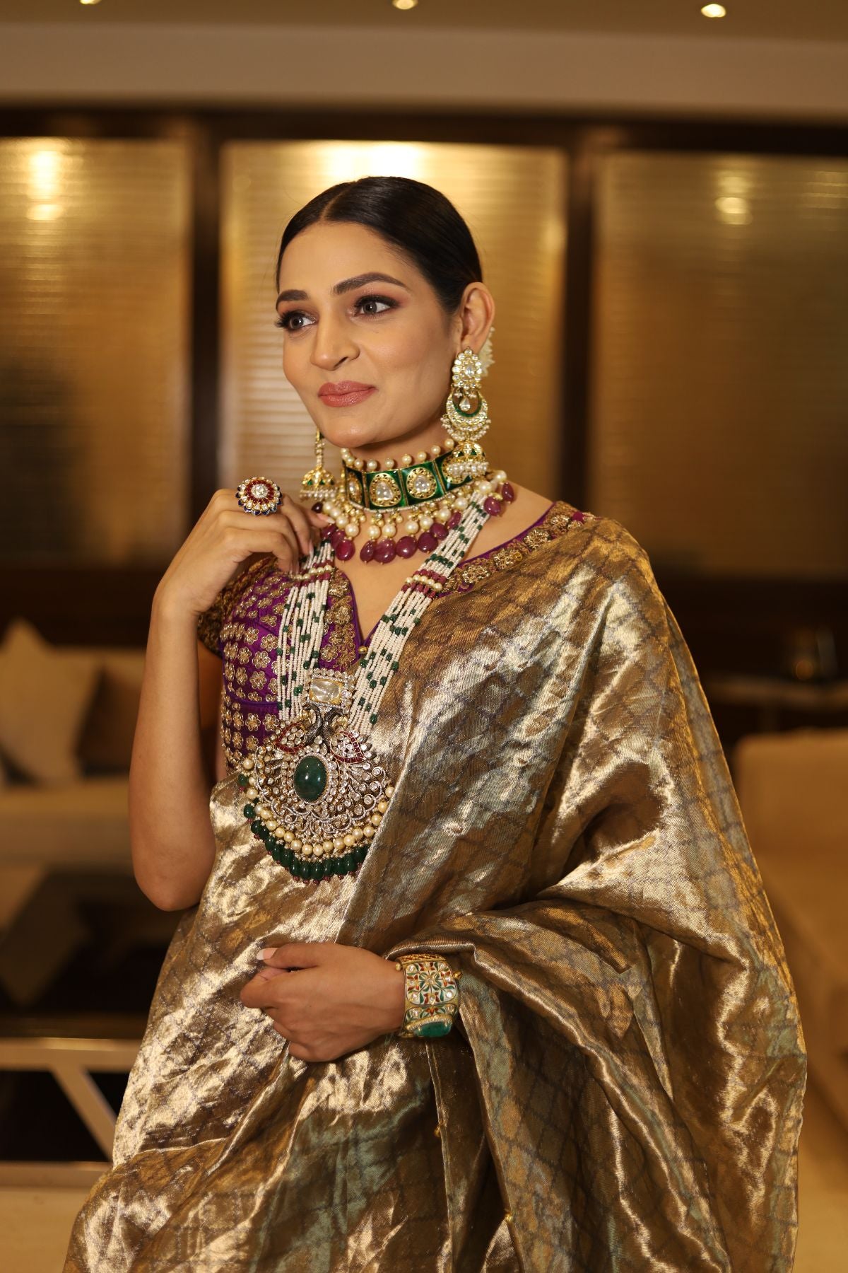 Purple Benarasi Lehenga